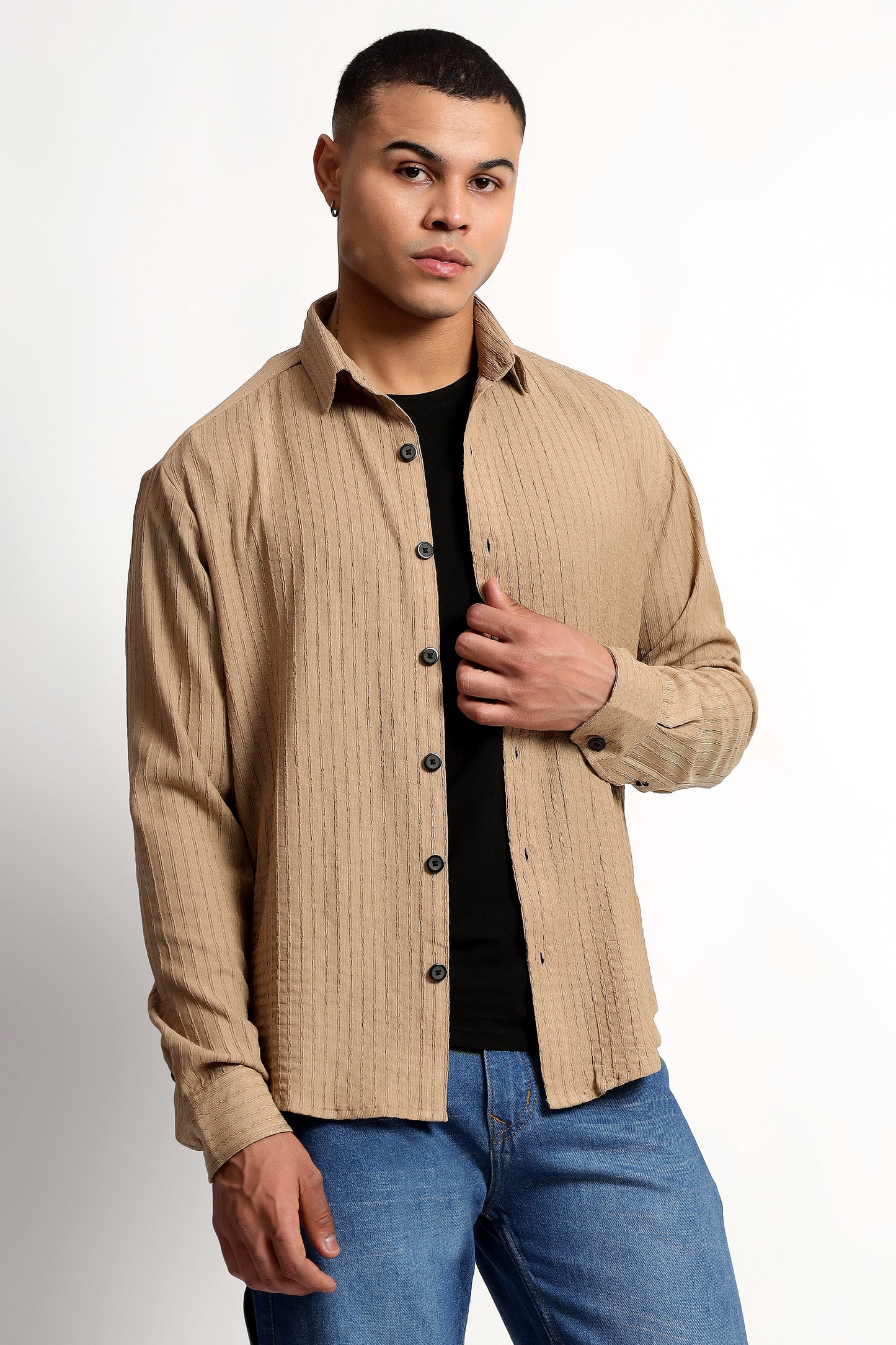 A Textured Beige Shirt