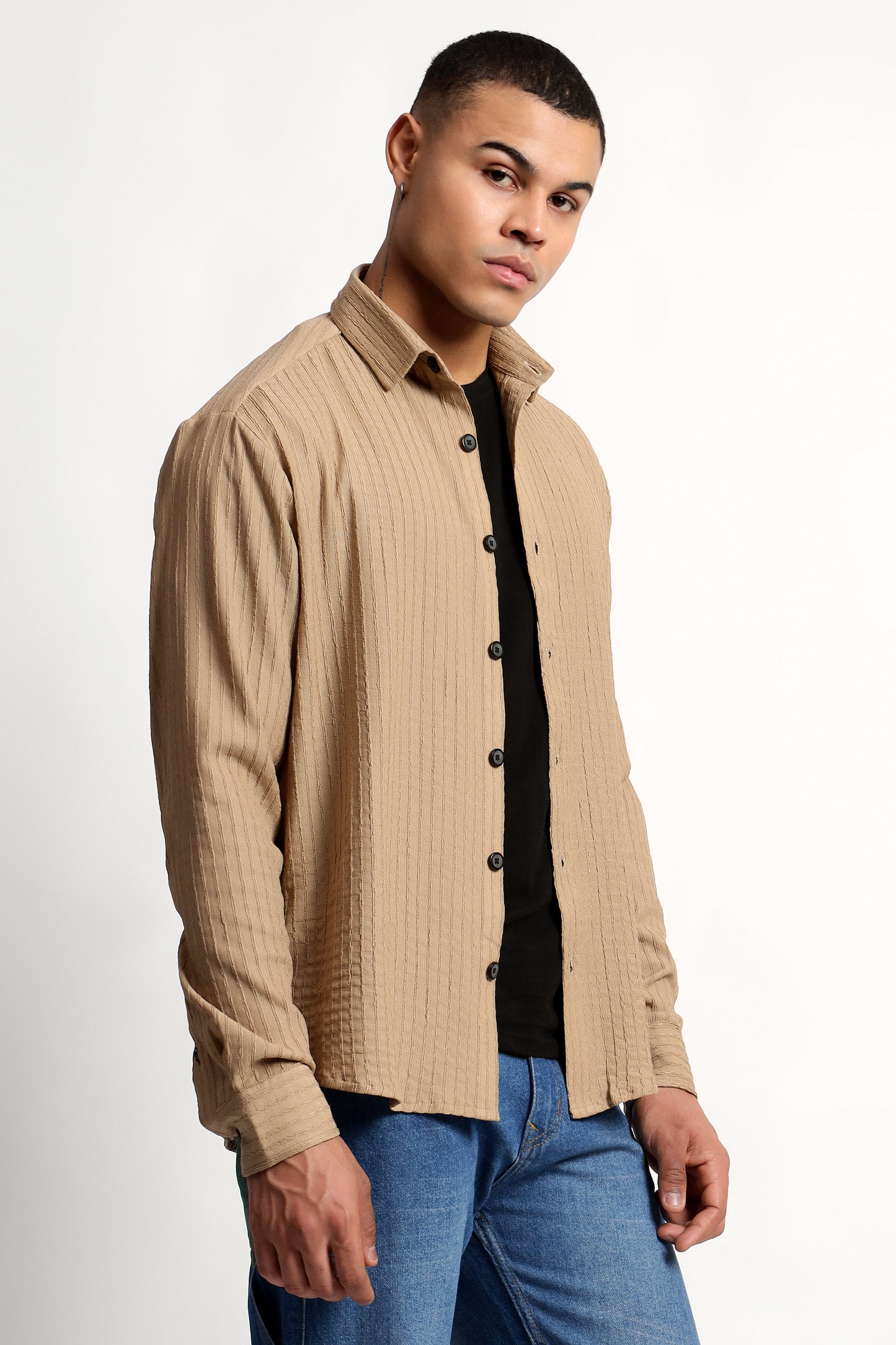 A Textured Beige Shirt