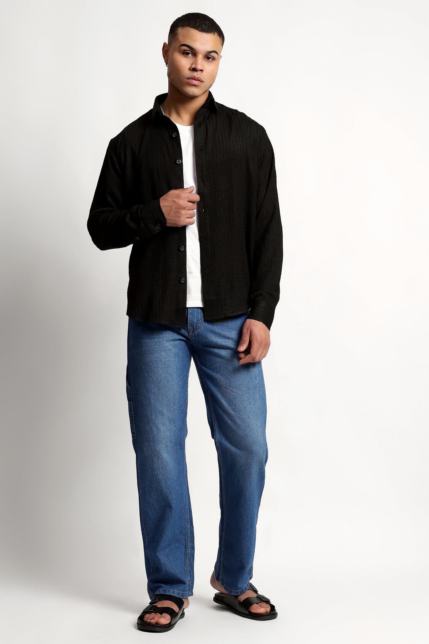 A Textured Black Shirt