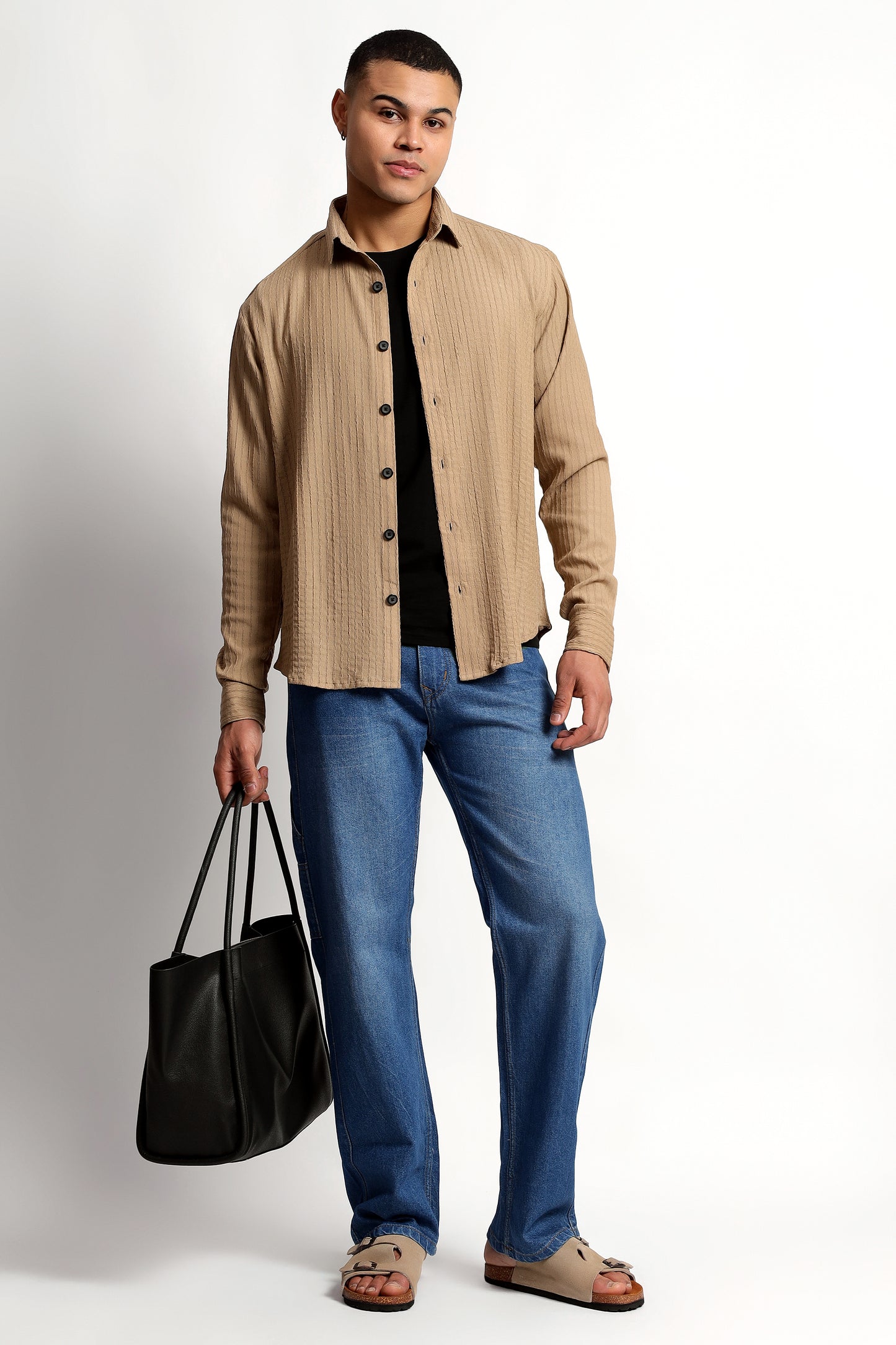 A Textured Beige Shirt