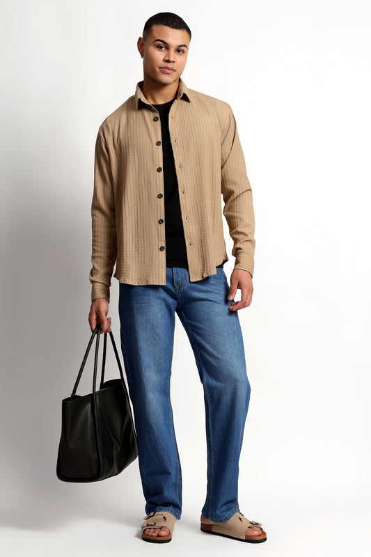 A Textured Beige Shirt