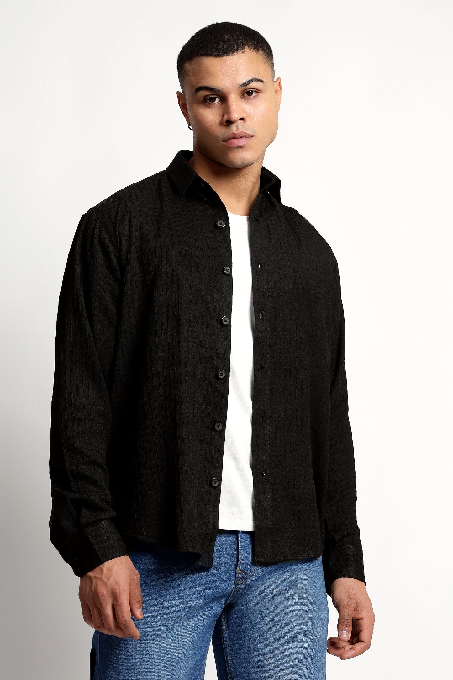 A Textured Black Shirt