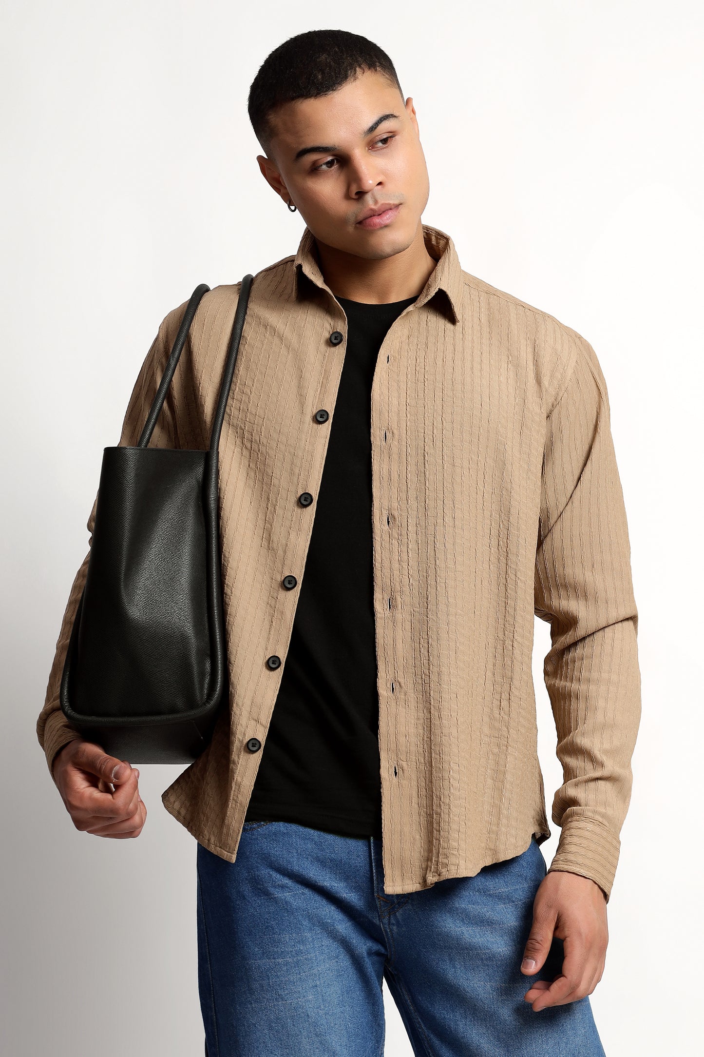 A Textured Beige Shirt