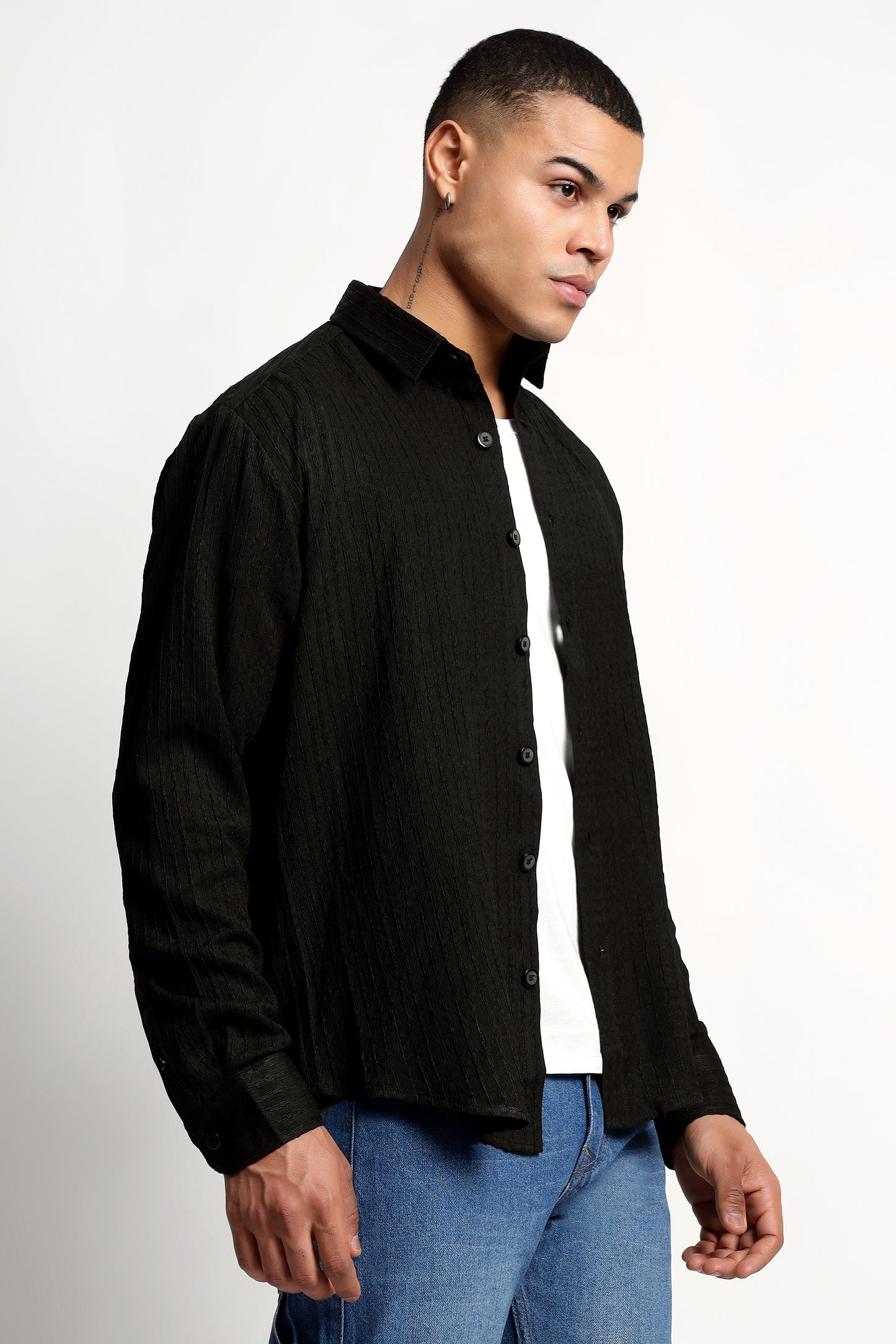 A Textured Black Shirt