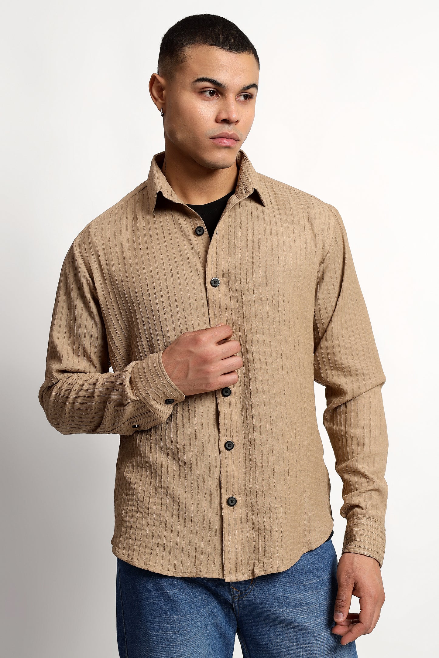 A Textured Beige Shirt