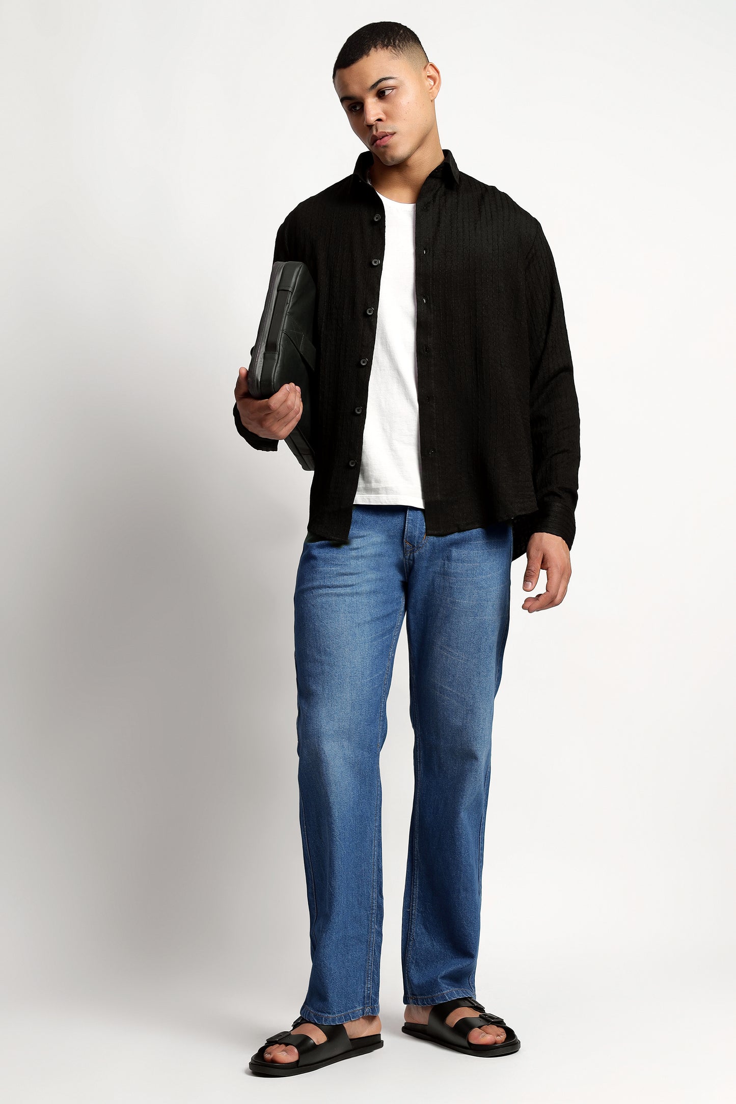 A Textured Black Shirt