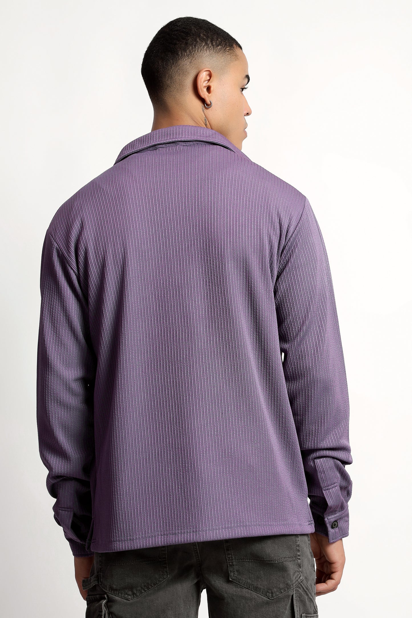 Men's Regular Fit Lavender Overshirt