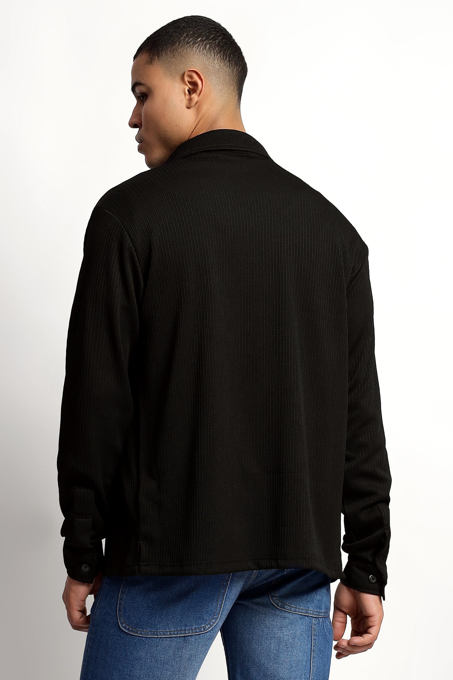 Men's Regular Fit Black Overshirt