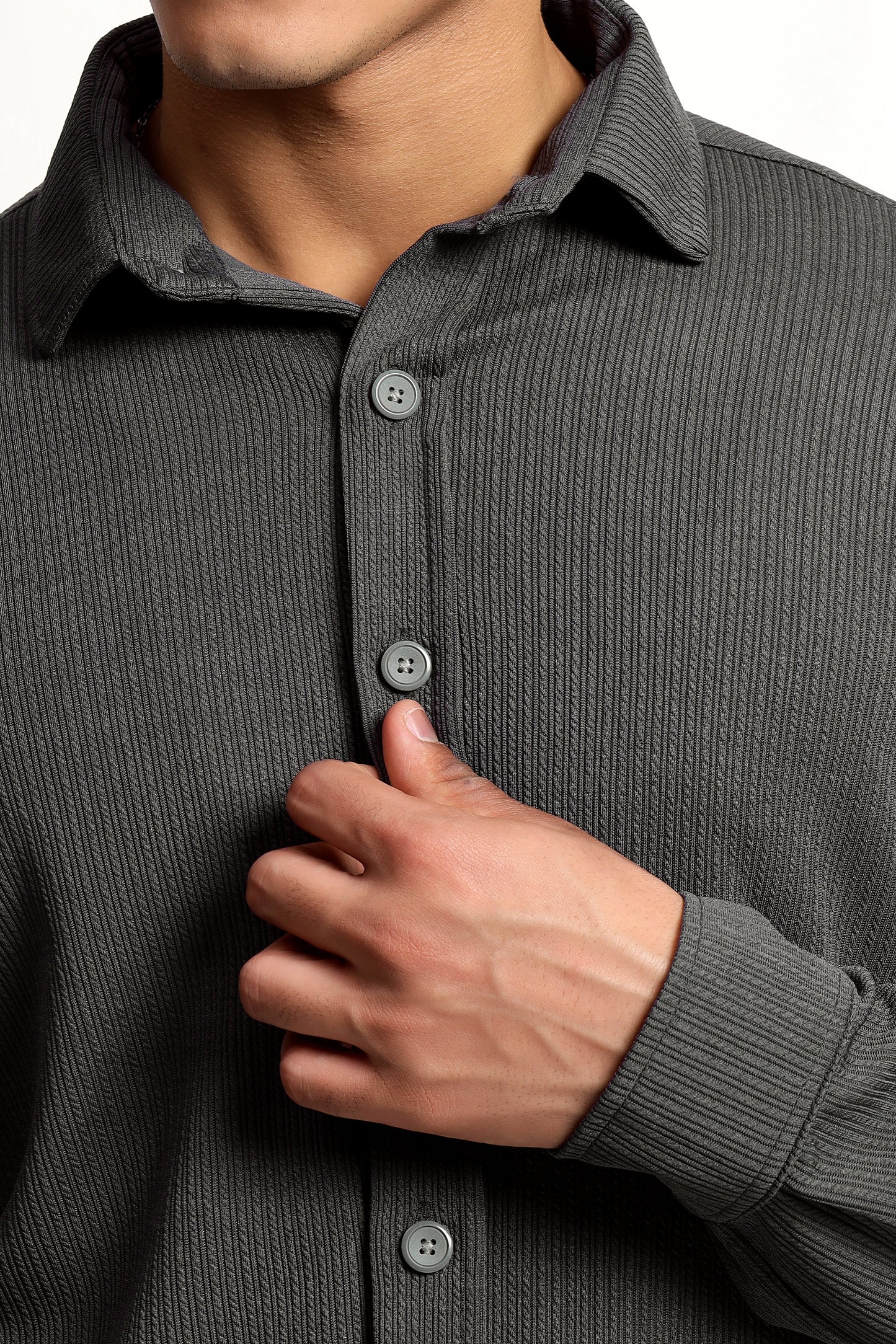 Men's Regular Fit Grey Overshirt
