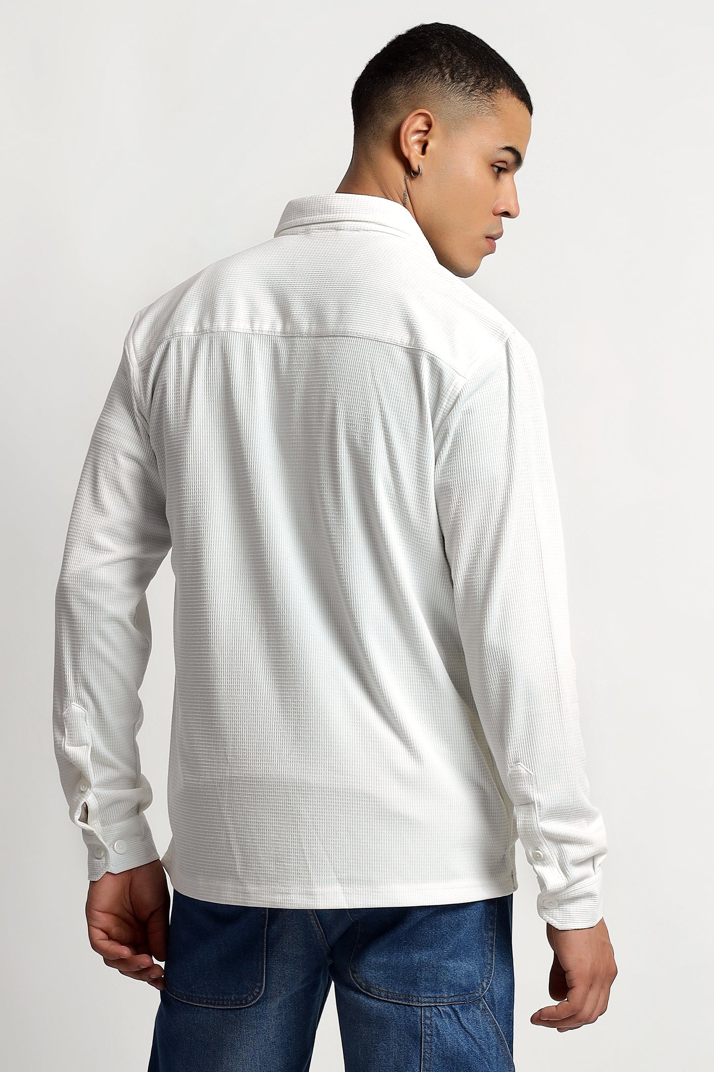 Regular fit Poly Cotton White Shirt