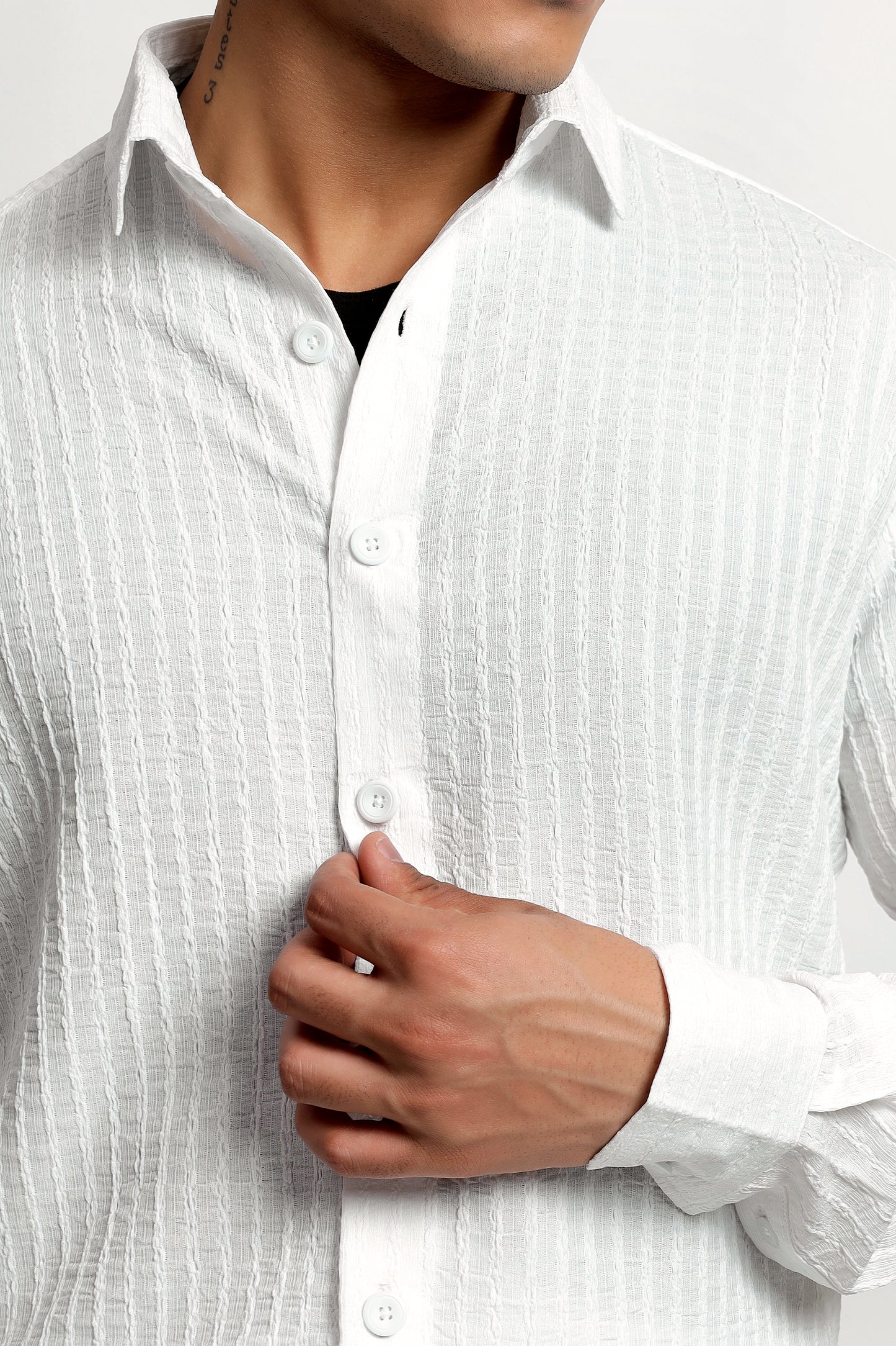 A Textured White Shirt