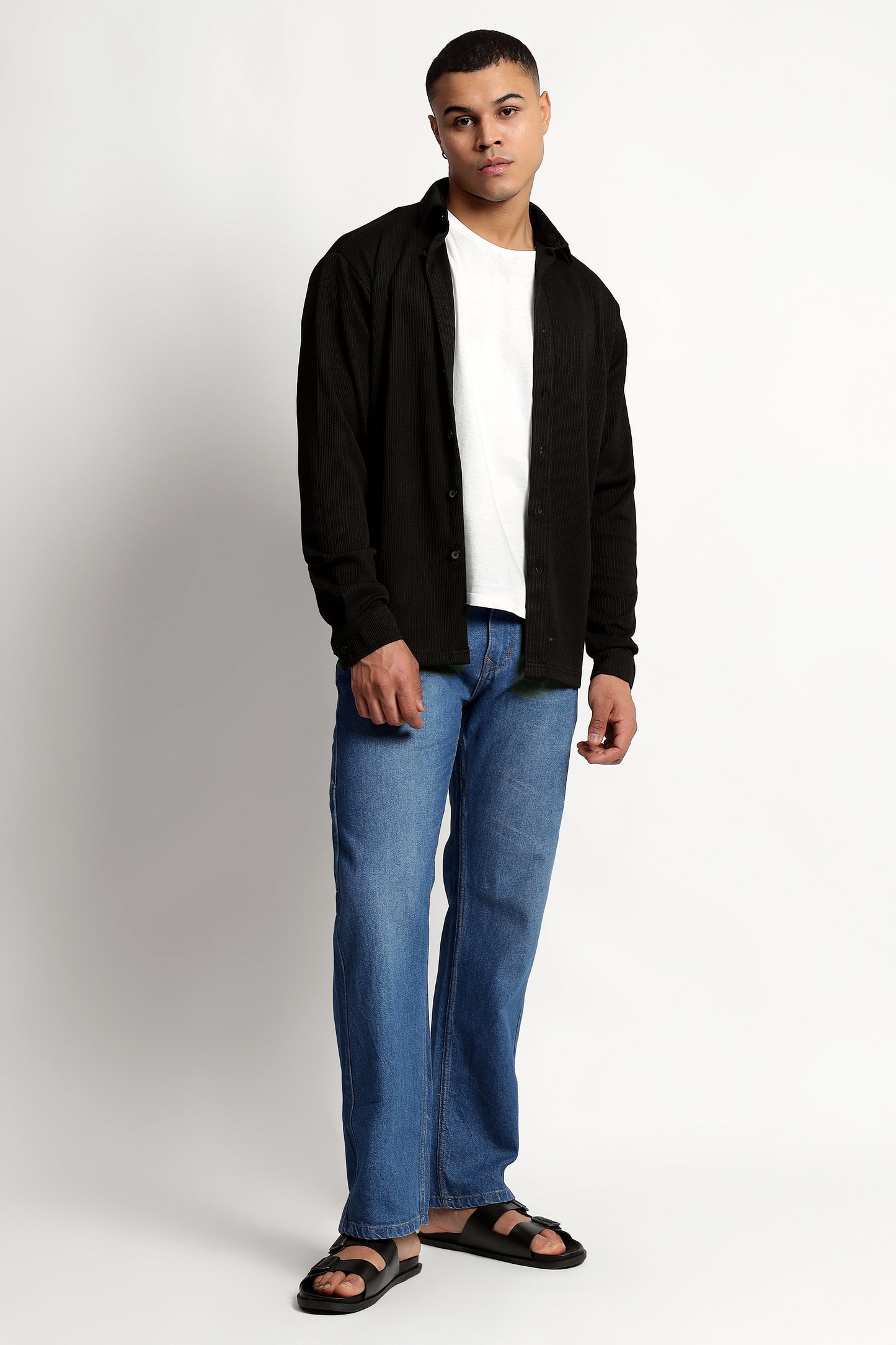 Men's Regular Fit Black Overshirt