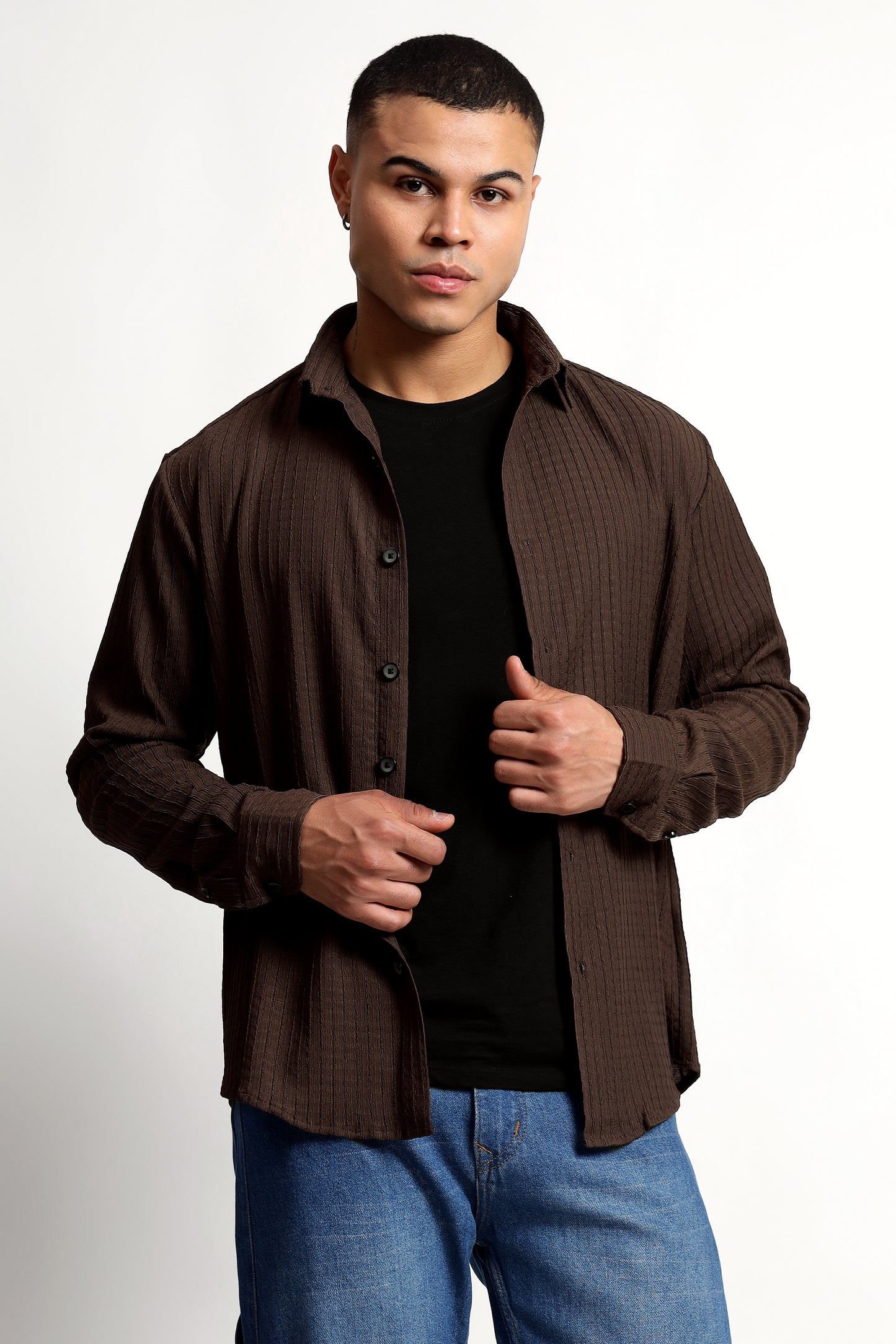 A Textured Brown Shirt