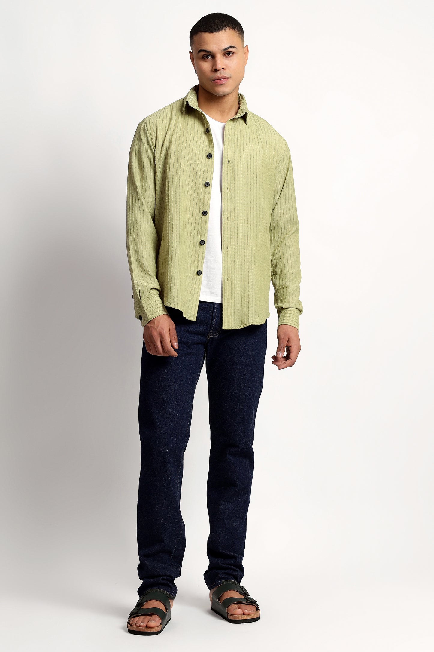 A Textured Pistachio Green Shirt