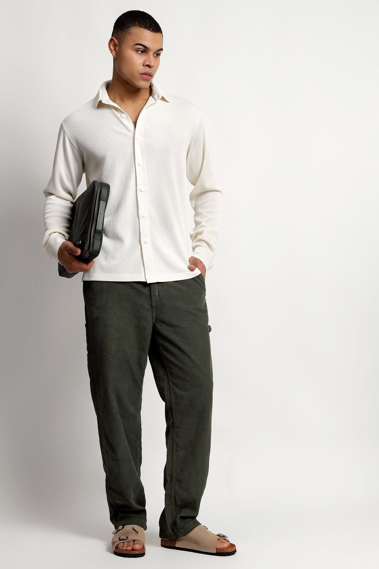 Men's Regular Fit Offwhite Overshirt