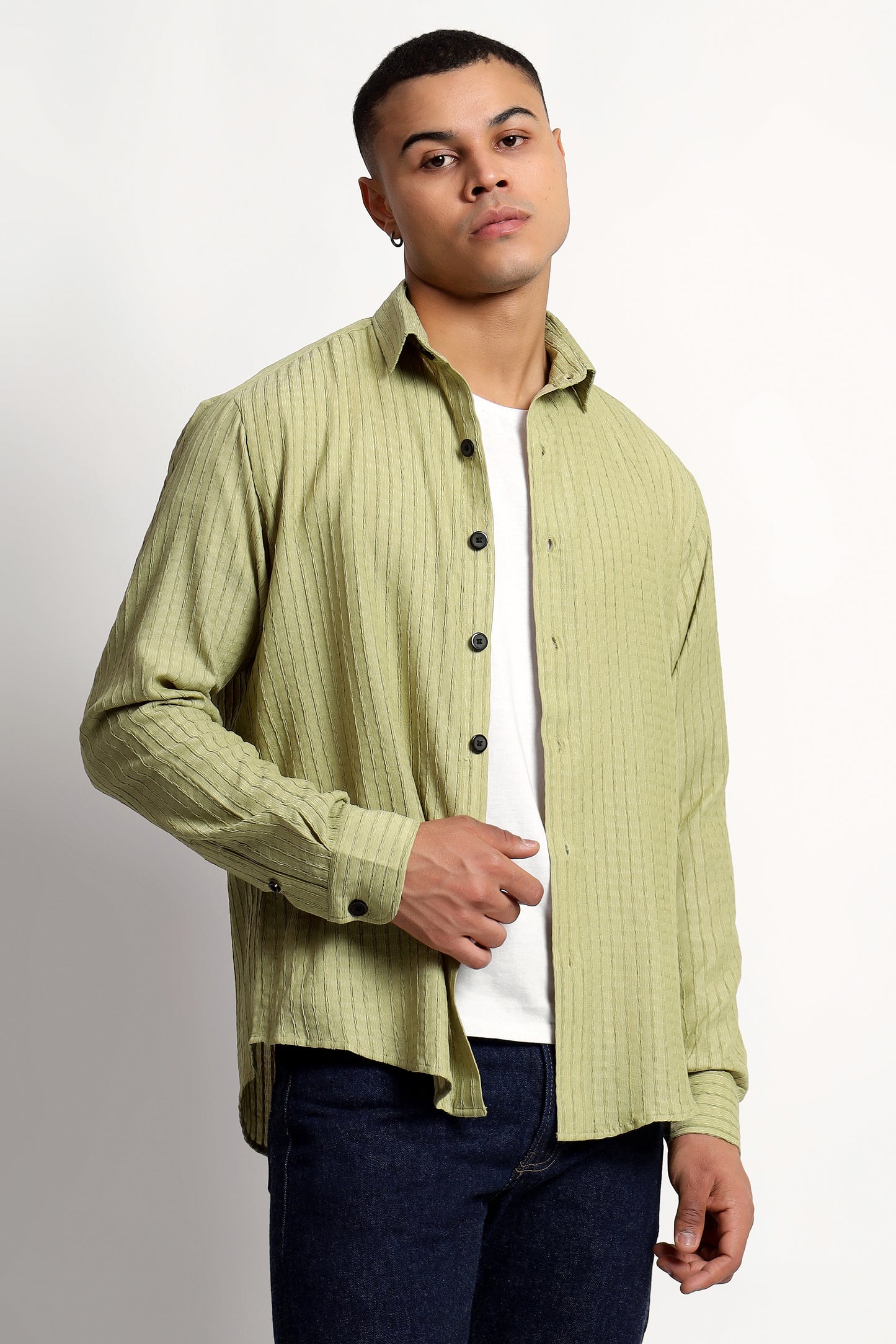 A Textured Pistachio Green Shirt