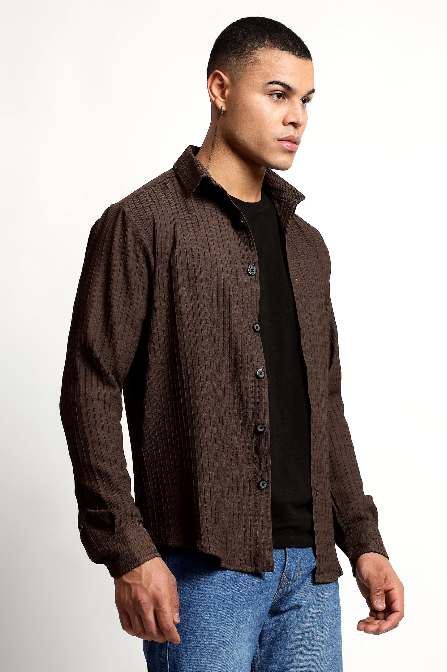 A Textured Brown Shirt