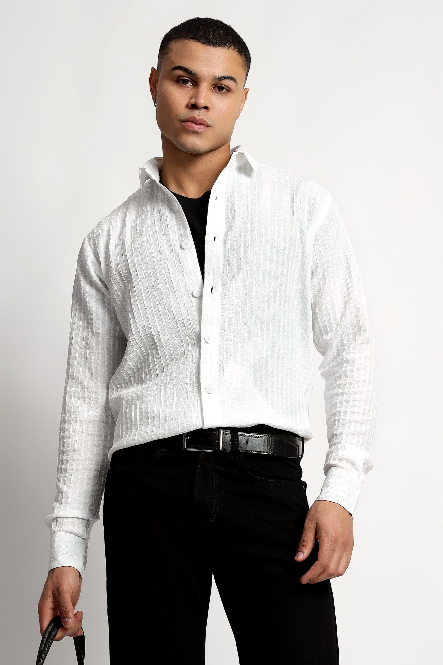 A Textured White Shirt