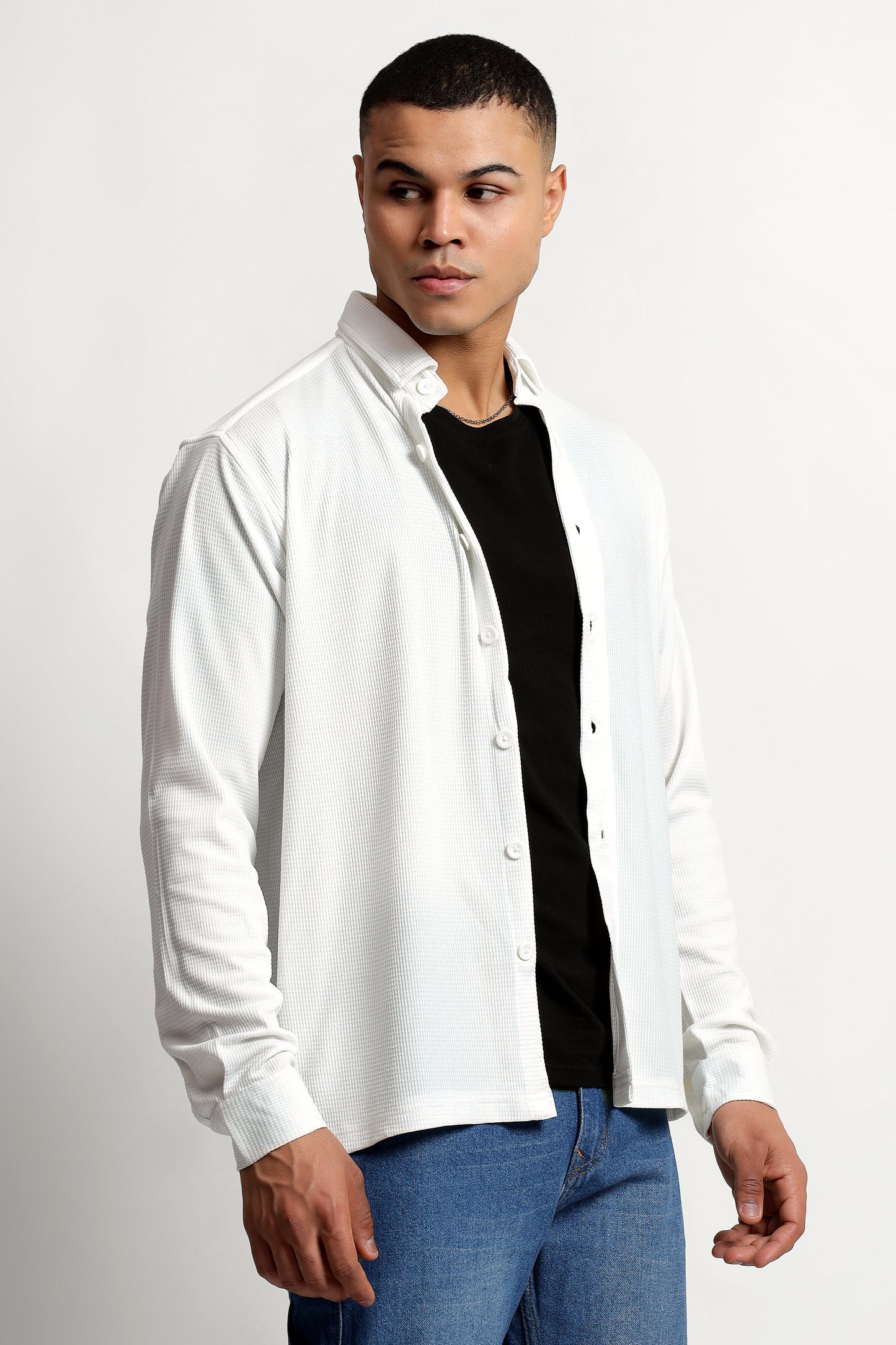 Regular fit Poly Cotton White Shirt