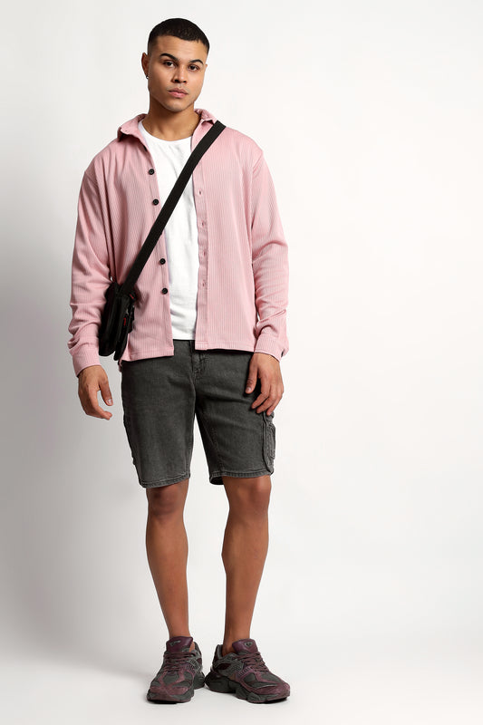 Men's Regular Fit Pink Overshirt