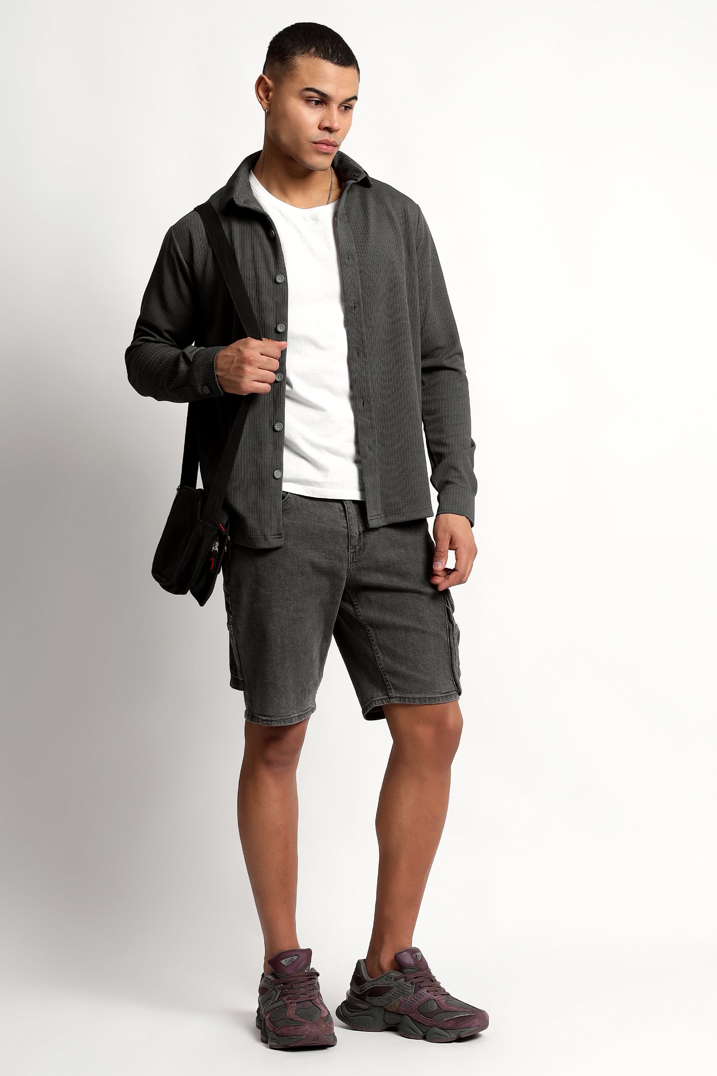 Men's Regular Fit Grey Overshirt