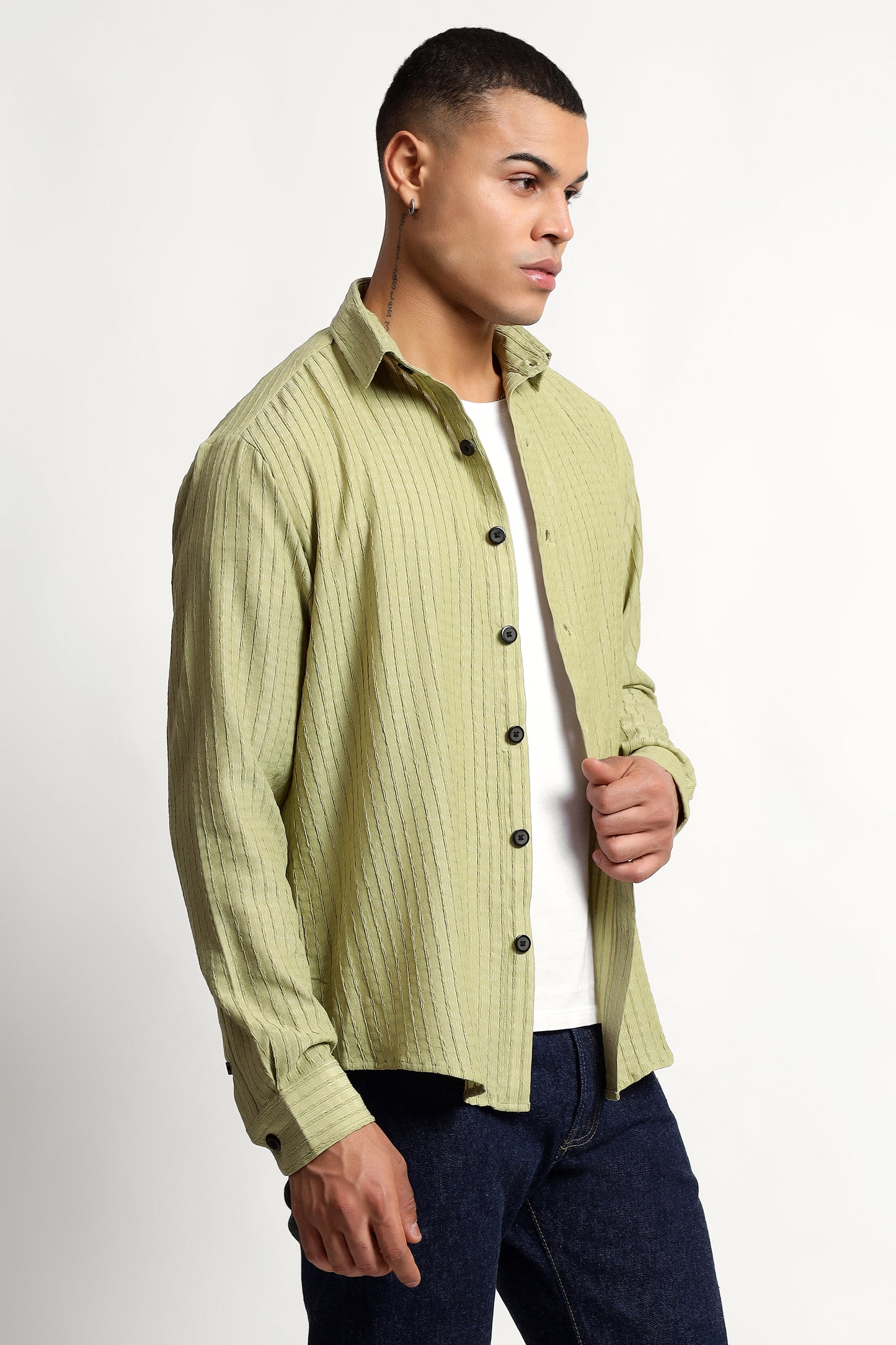 A Textured Pistachio Green Shirt