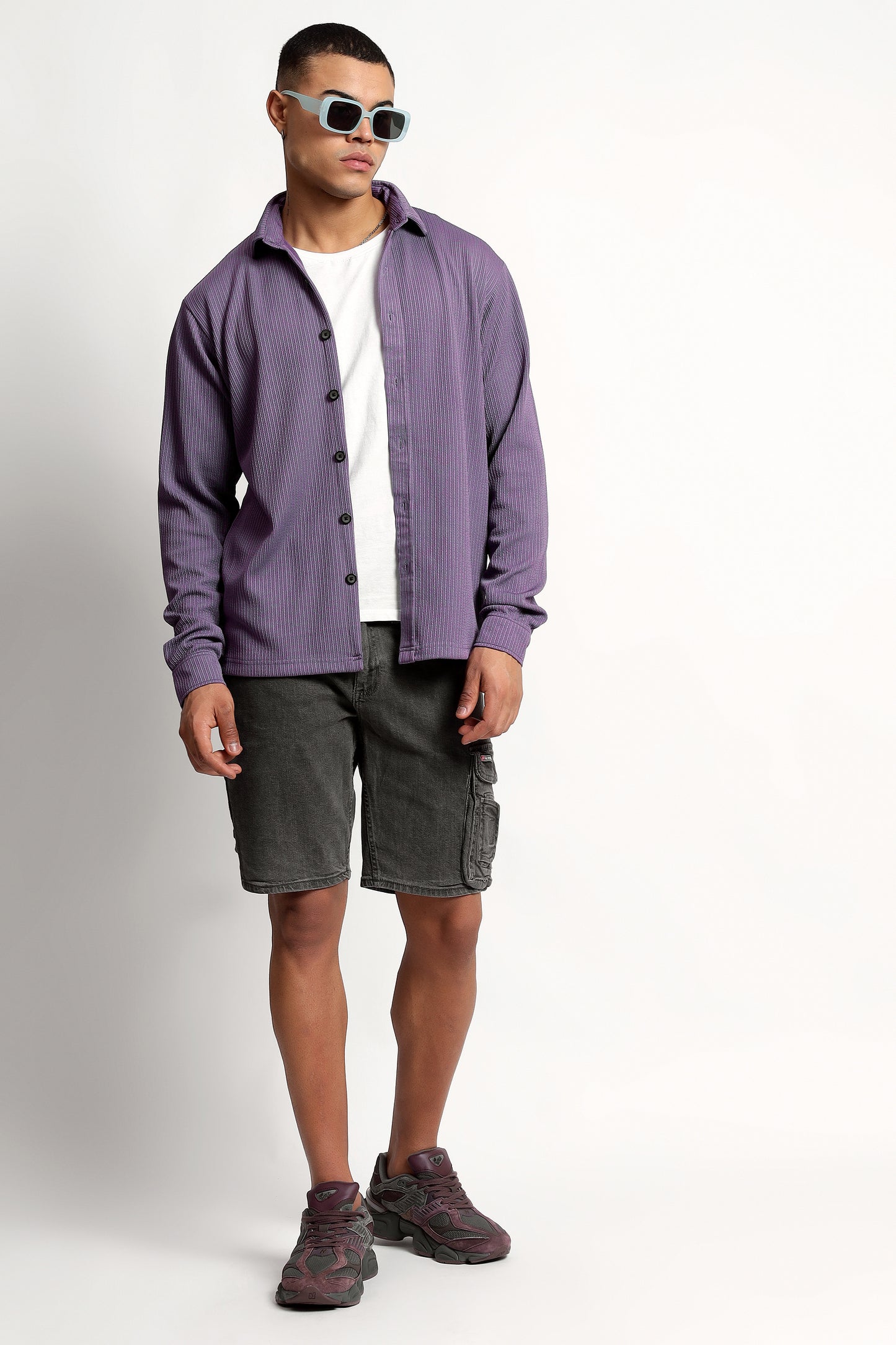 Men's Regular Fit Lavender Overshirt
