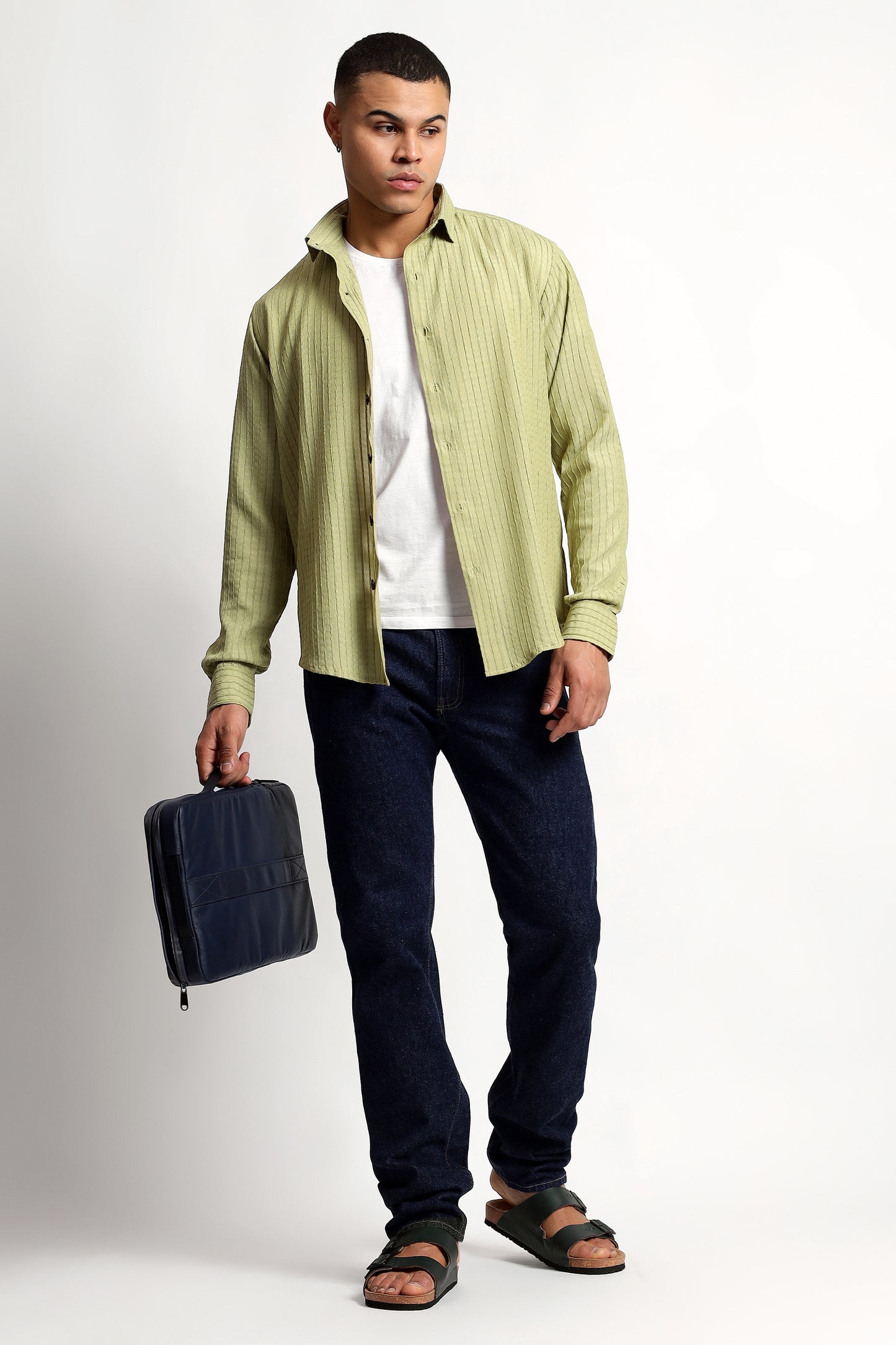 A Textured Pistachio Green Shirt