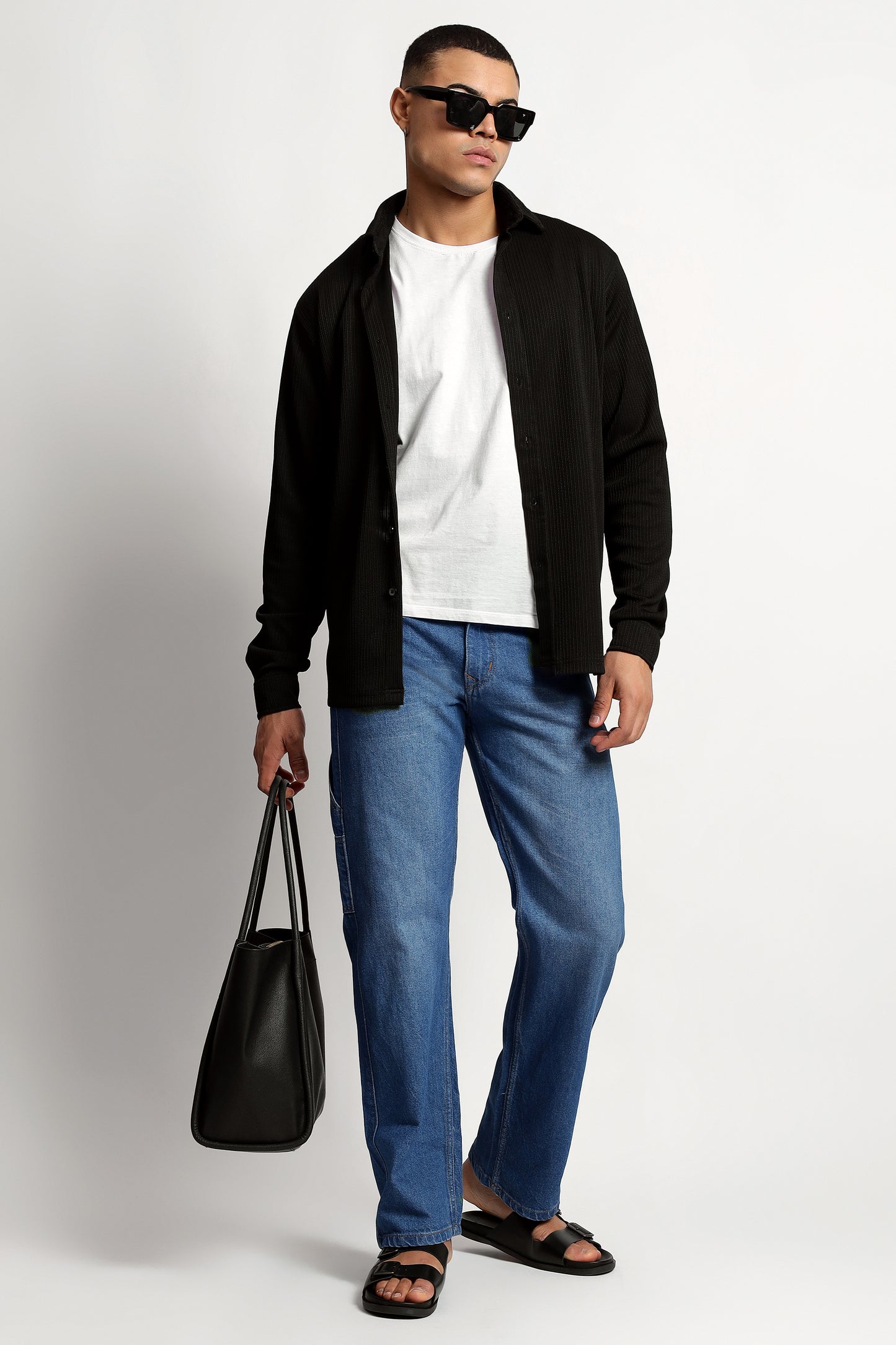 Men's Regular Fit Black Overshirt