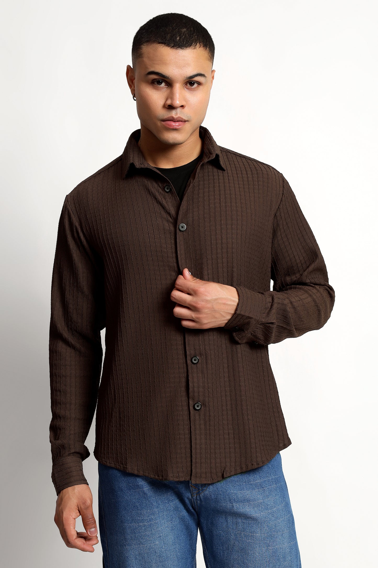 A Textured Brown Shirt