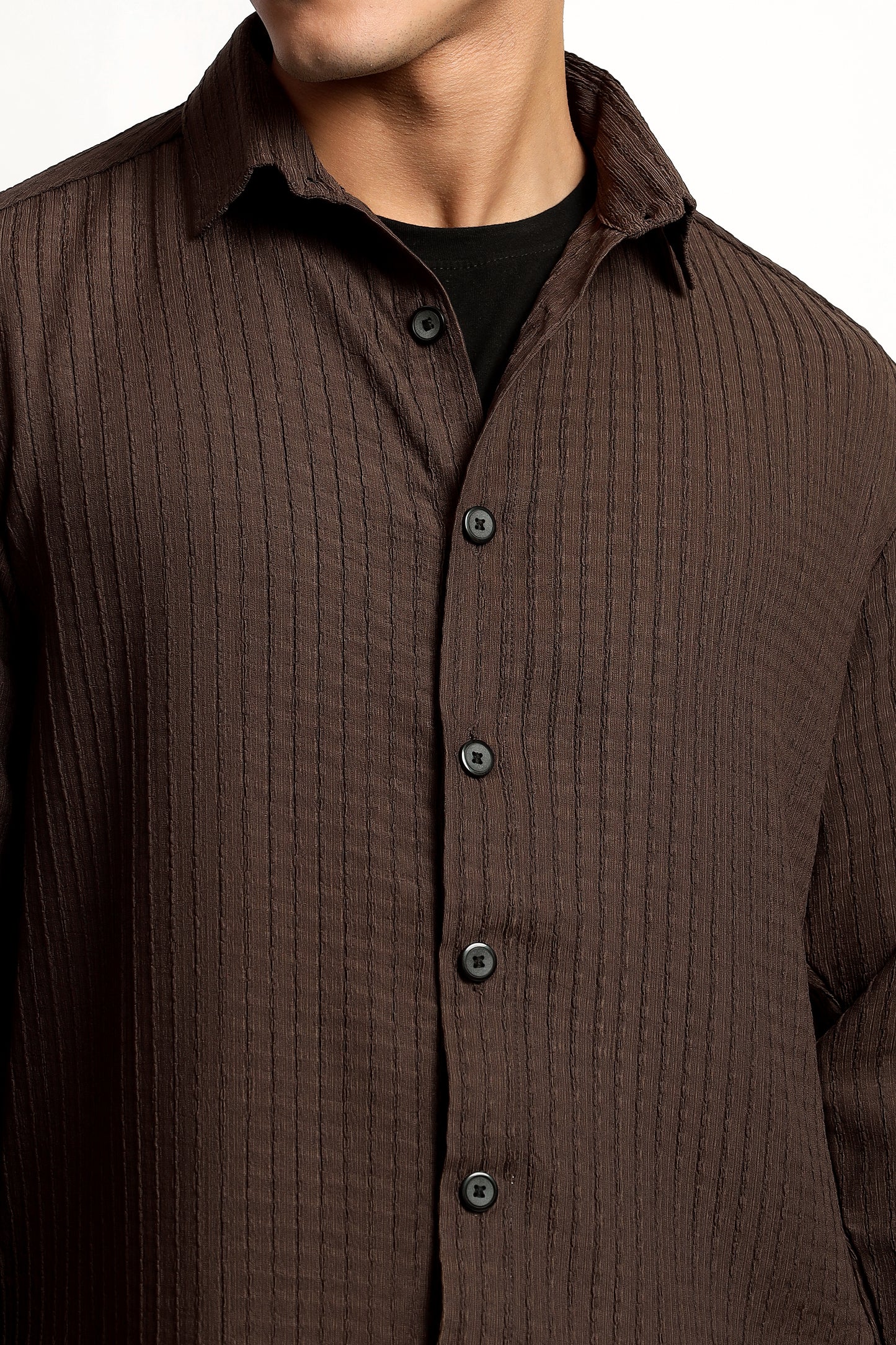 A Textured Brown Shirt
