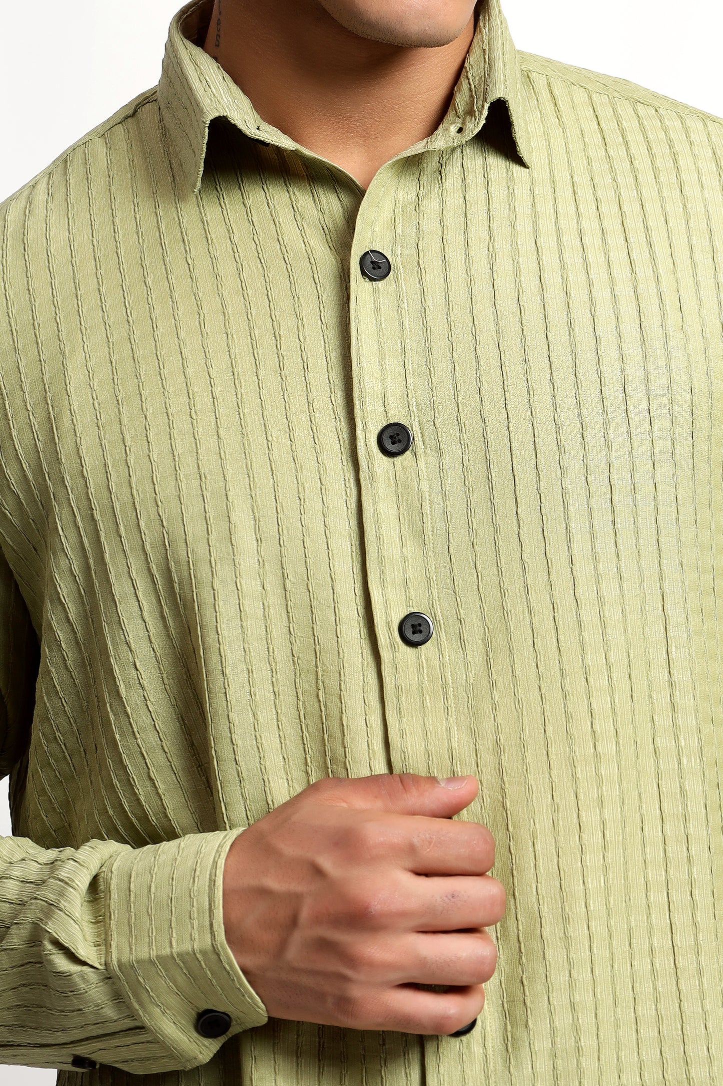A Textured Pistachio Green Shirt