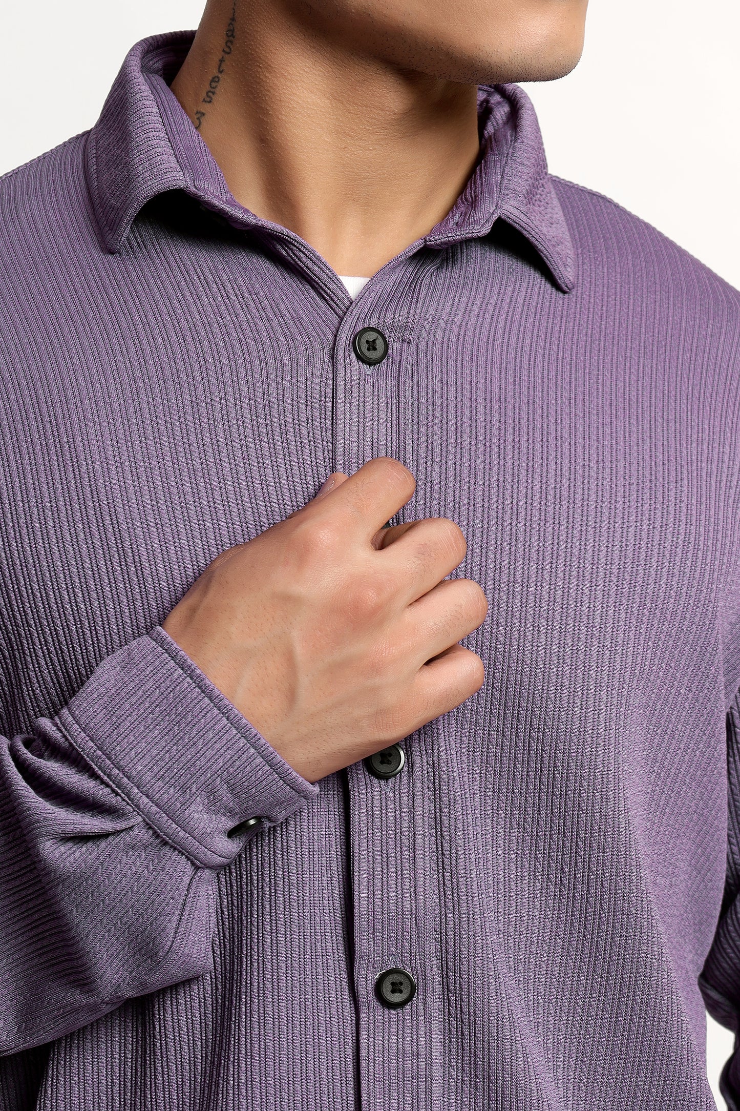 Men's Regular Fit Lavender Overshirt
