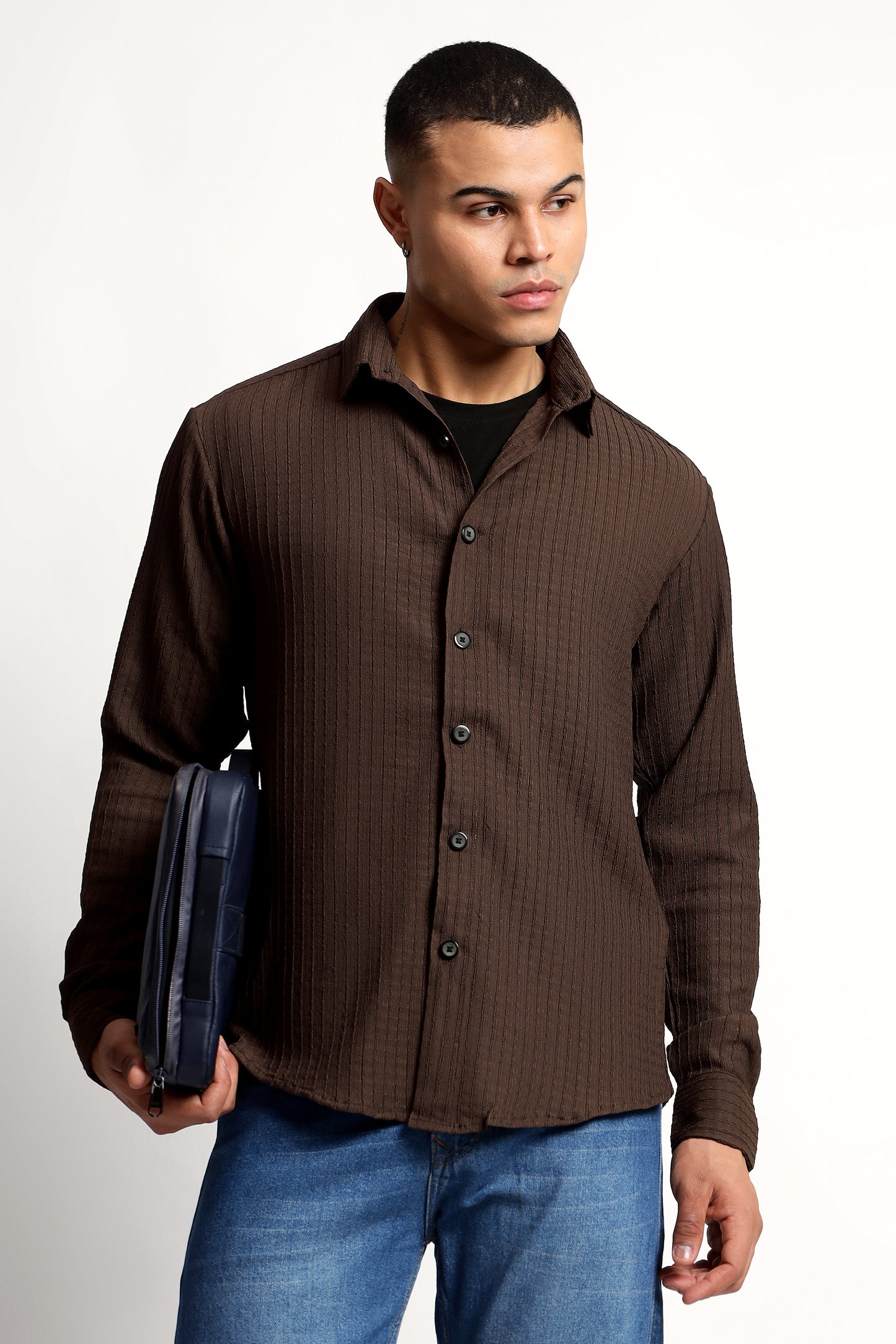 A Textured Brown Shirt