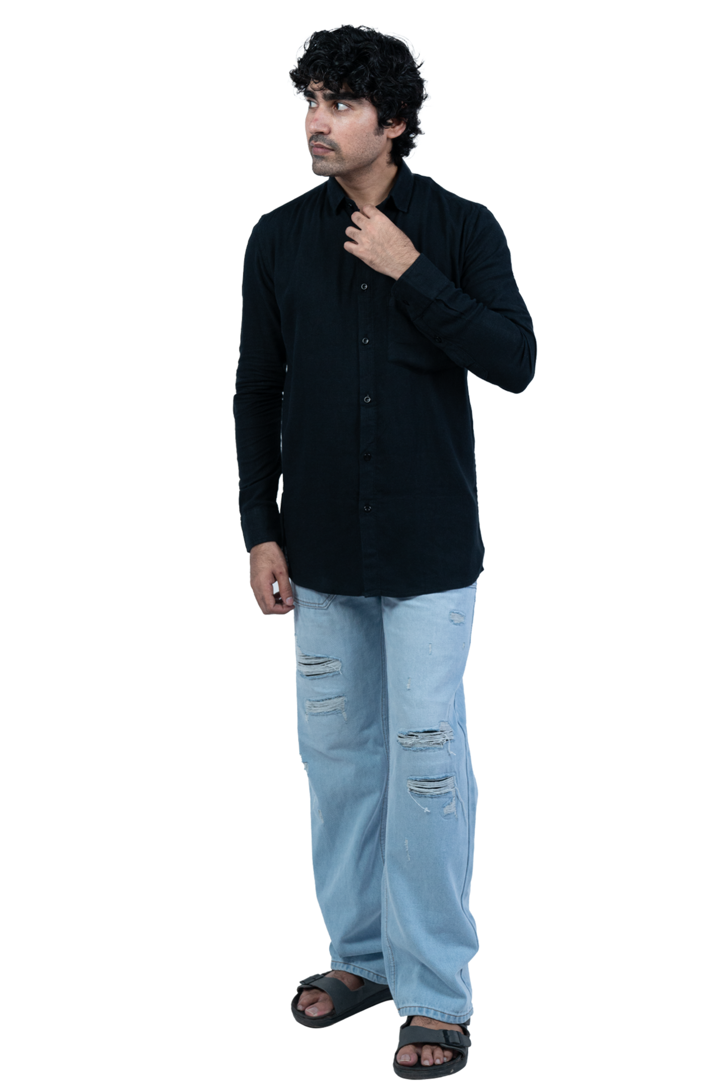 Black Linen Shirt For Men