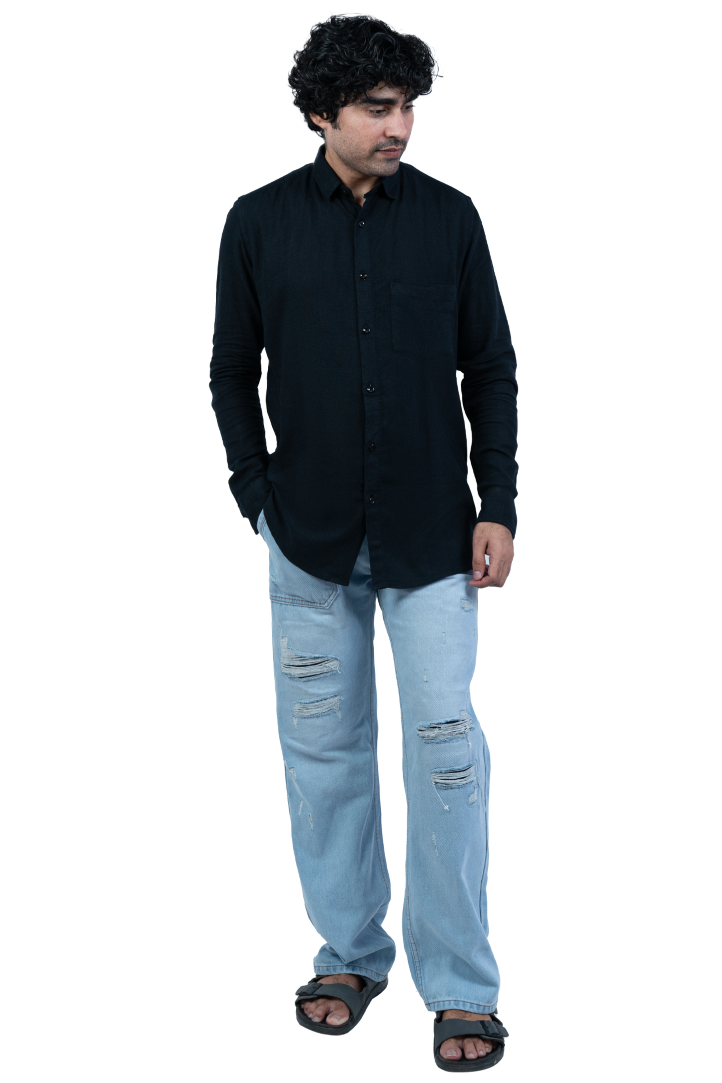 Black Linen Shirt For Men