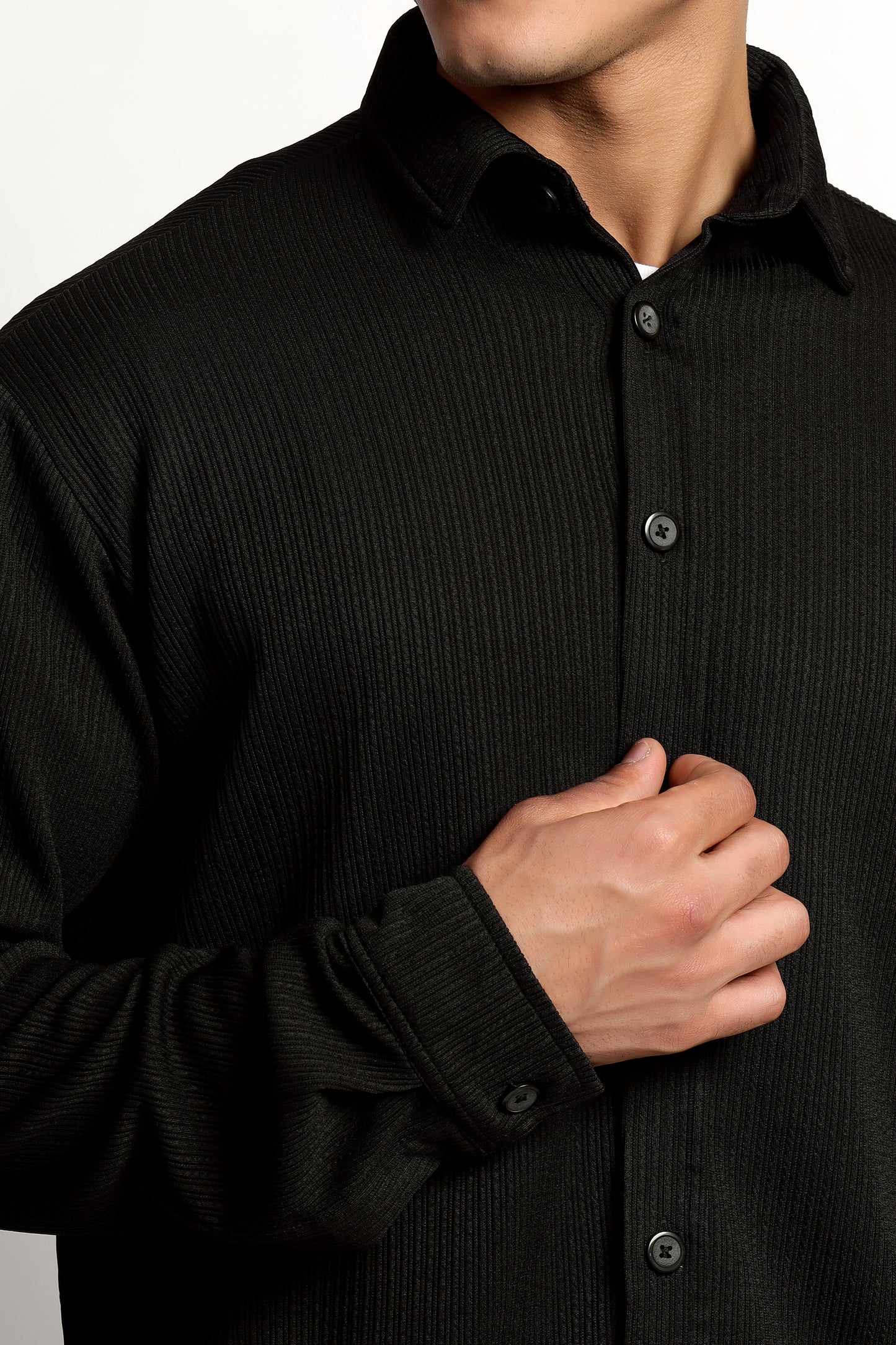 Men's Regular Fit Black Overshirt