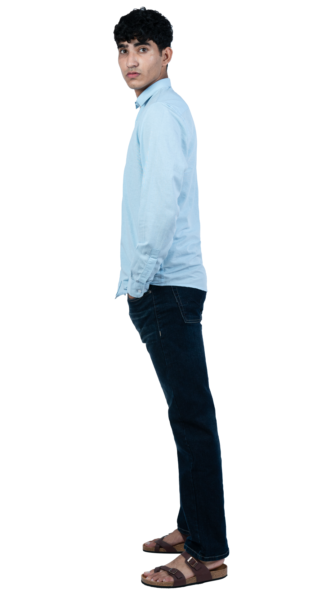 Men's Casual Solid Sky Blue Shirt