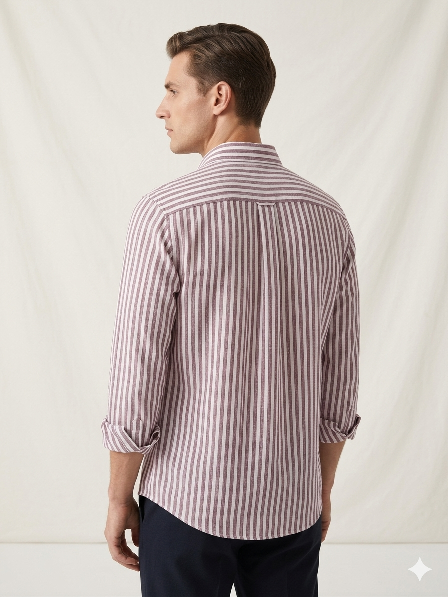 Dusty Red Stripe Shirt