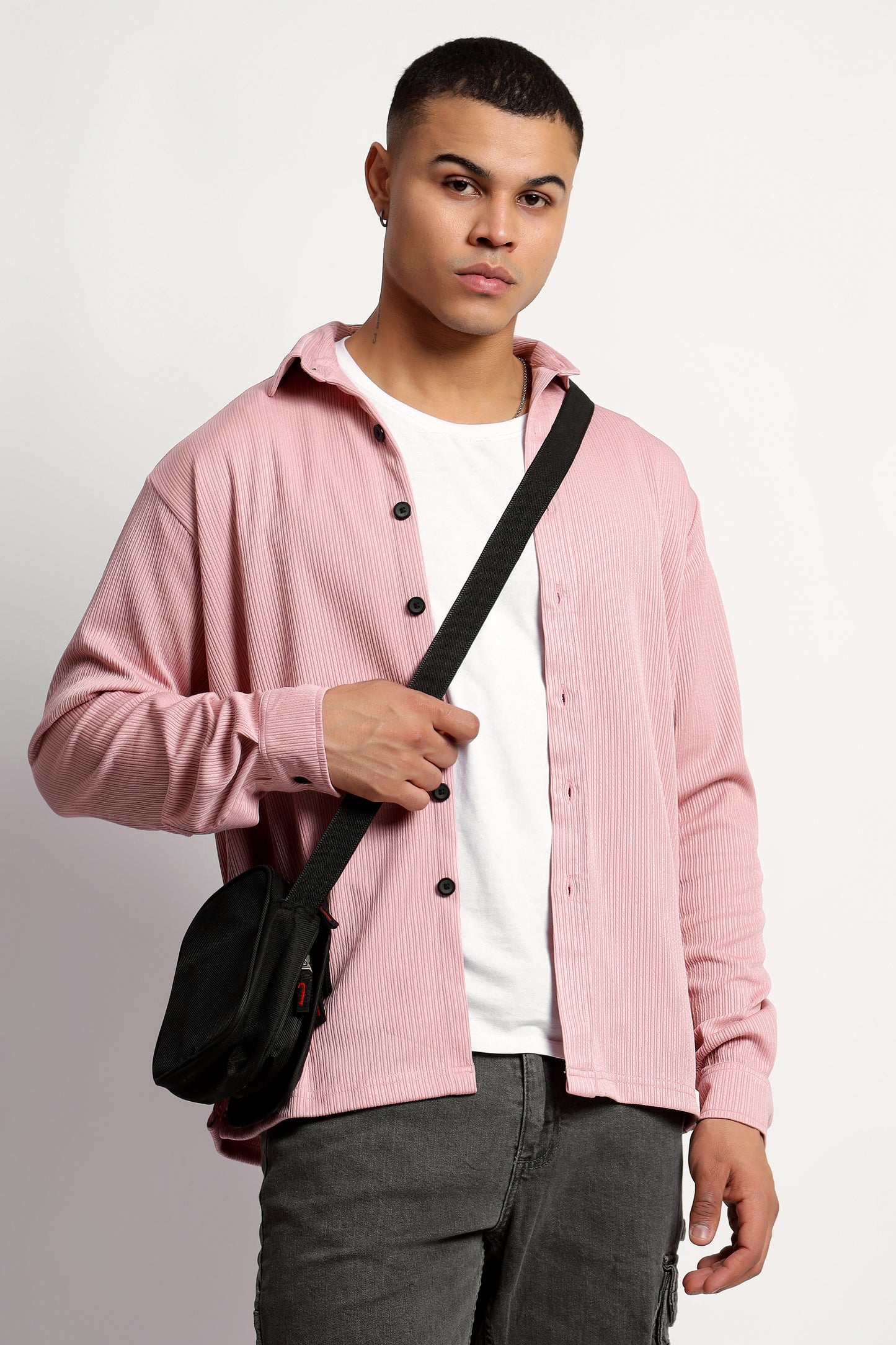 Men's Regular Fit Pink Overshirt