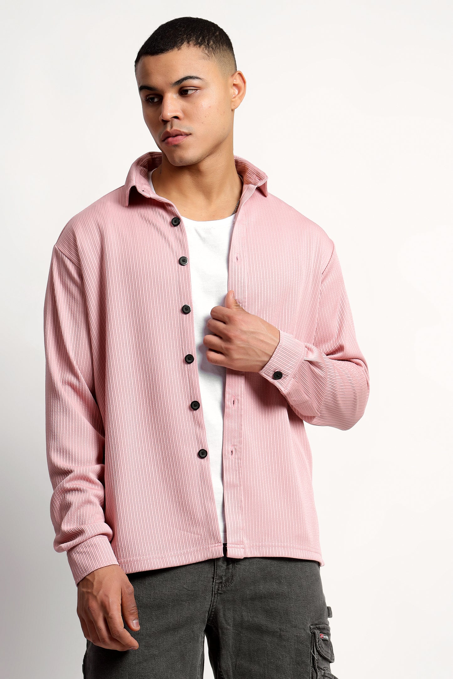 Men's Regular Fit Pink Overshirt