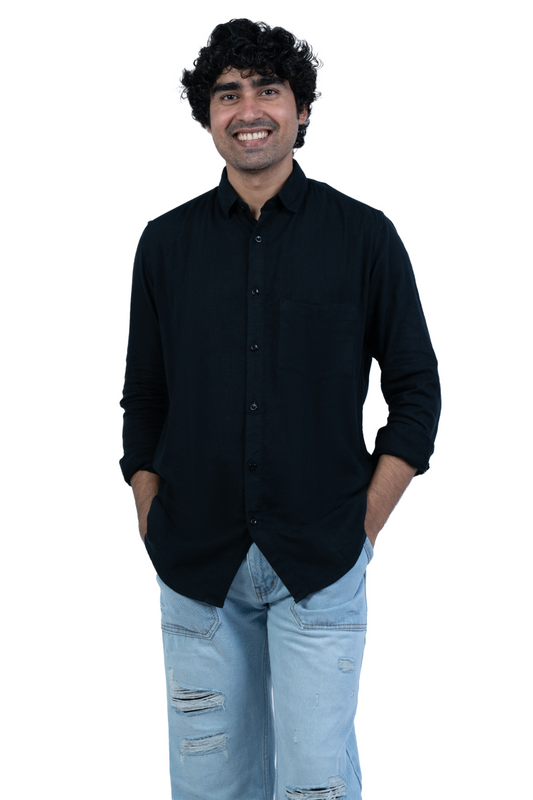 Black Linen Shirt For Men