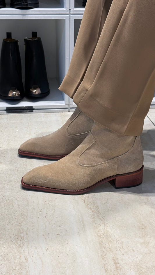 Suede leather Cuban Heel CHELSEA Boots