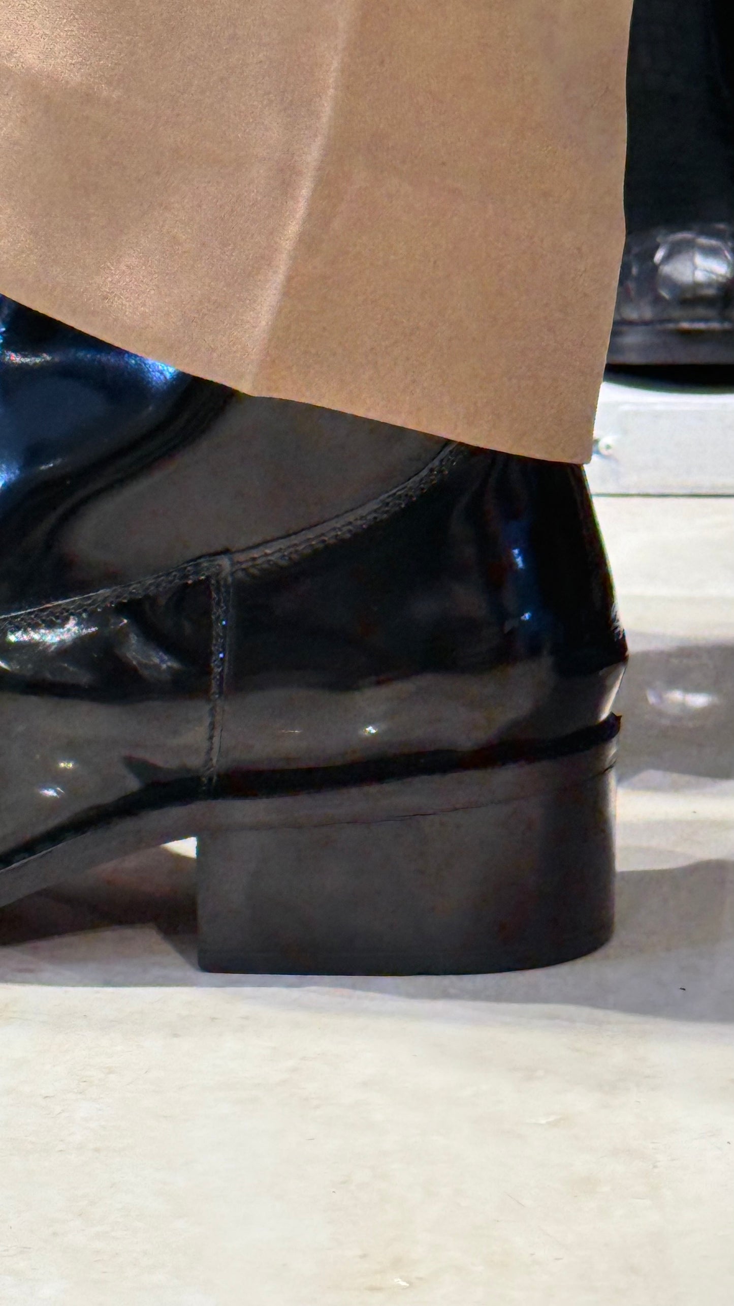 Black Shiny Patent Leather |Cuban Heel Chelsea |
