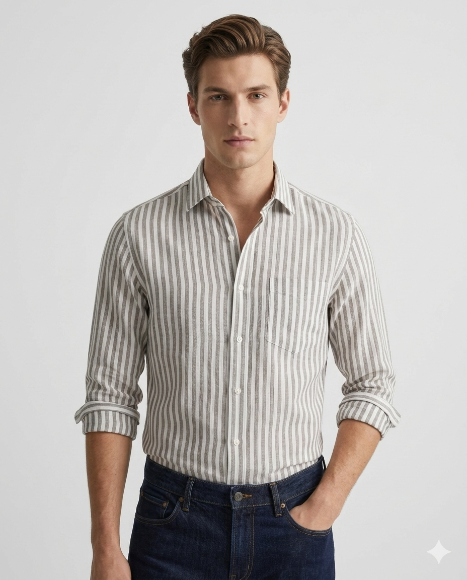 Light Brown Stripe Shirt