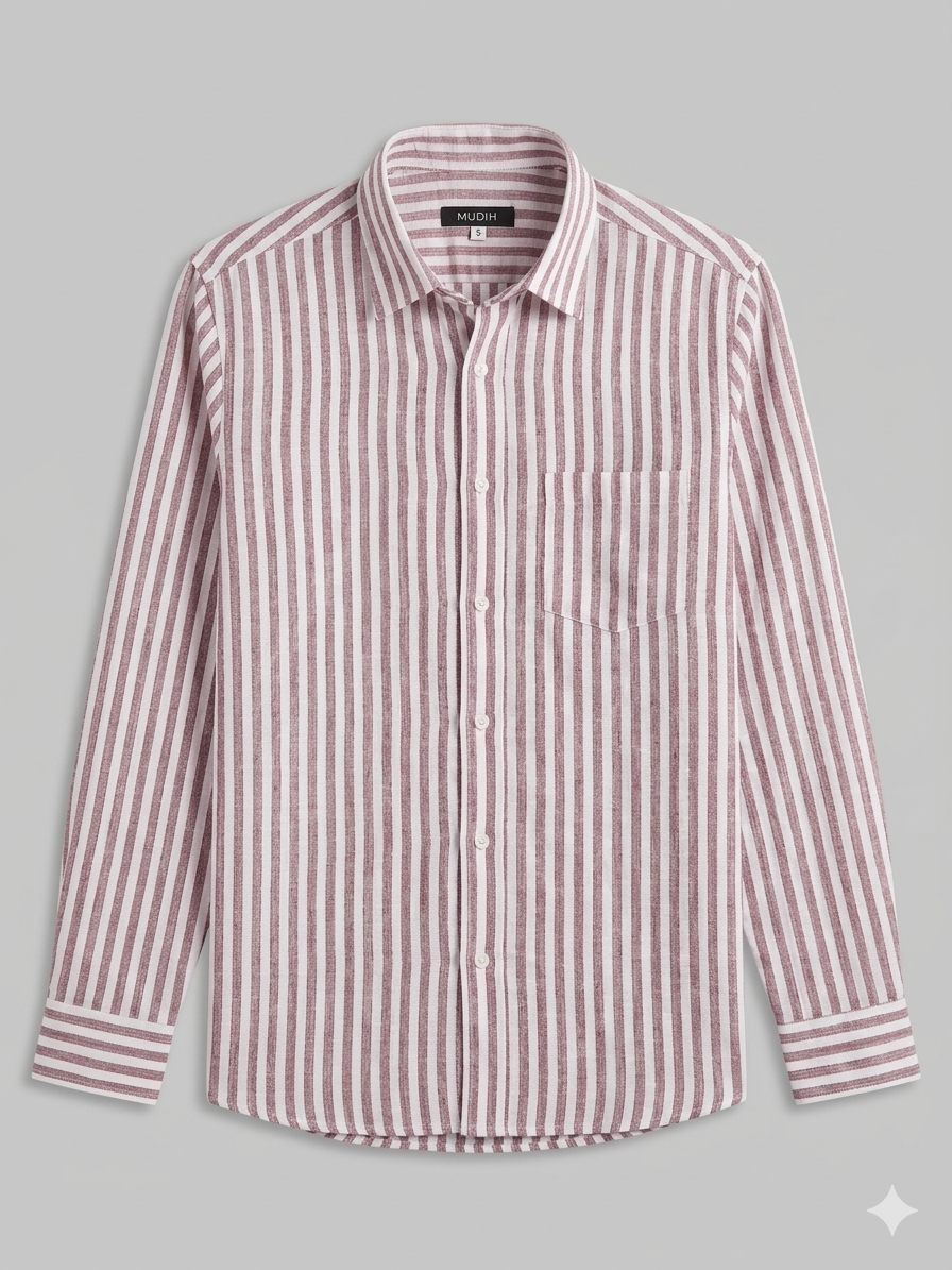 Dusty Red Stripe Shirt