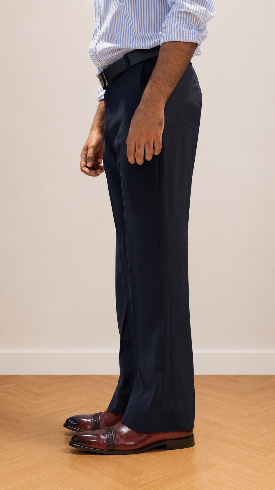 Mudih Navy Blue Korean Bootcut Pants for Men | Premium Japanese Fabric