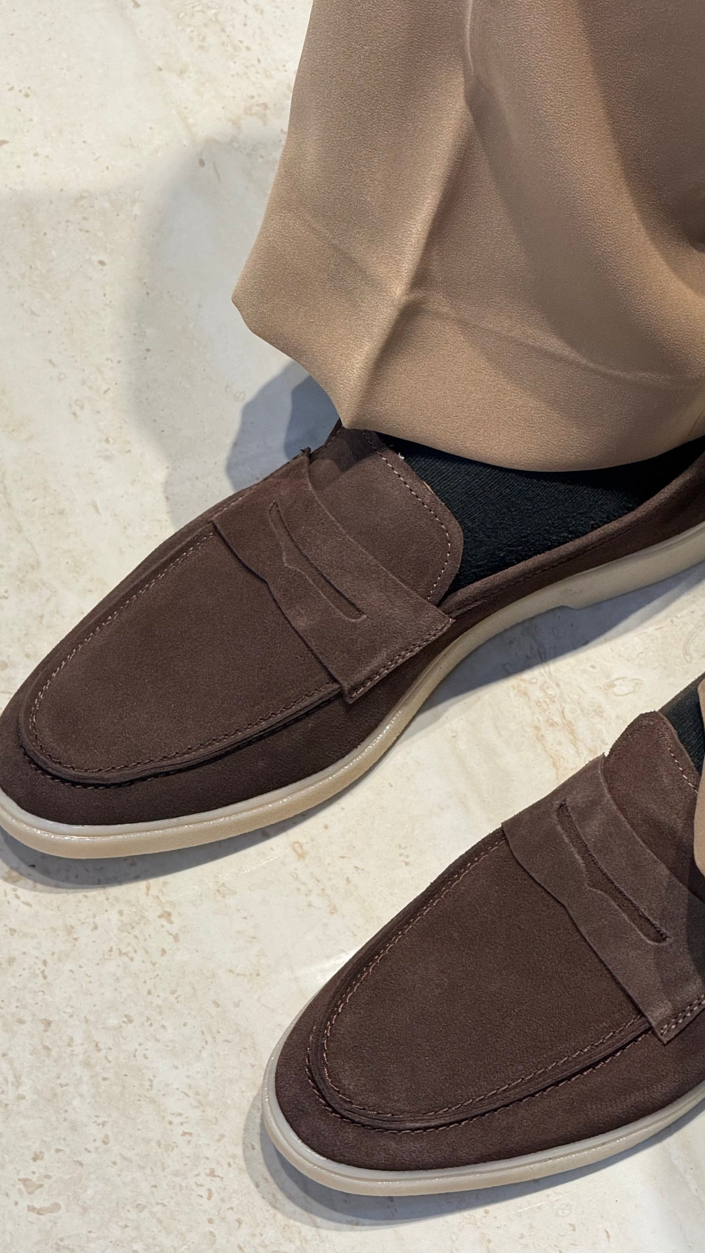 Suede loafer shoes