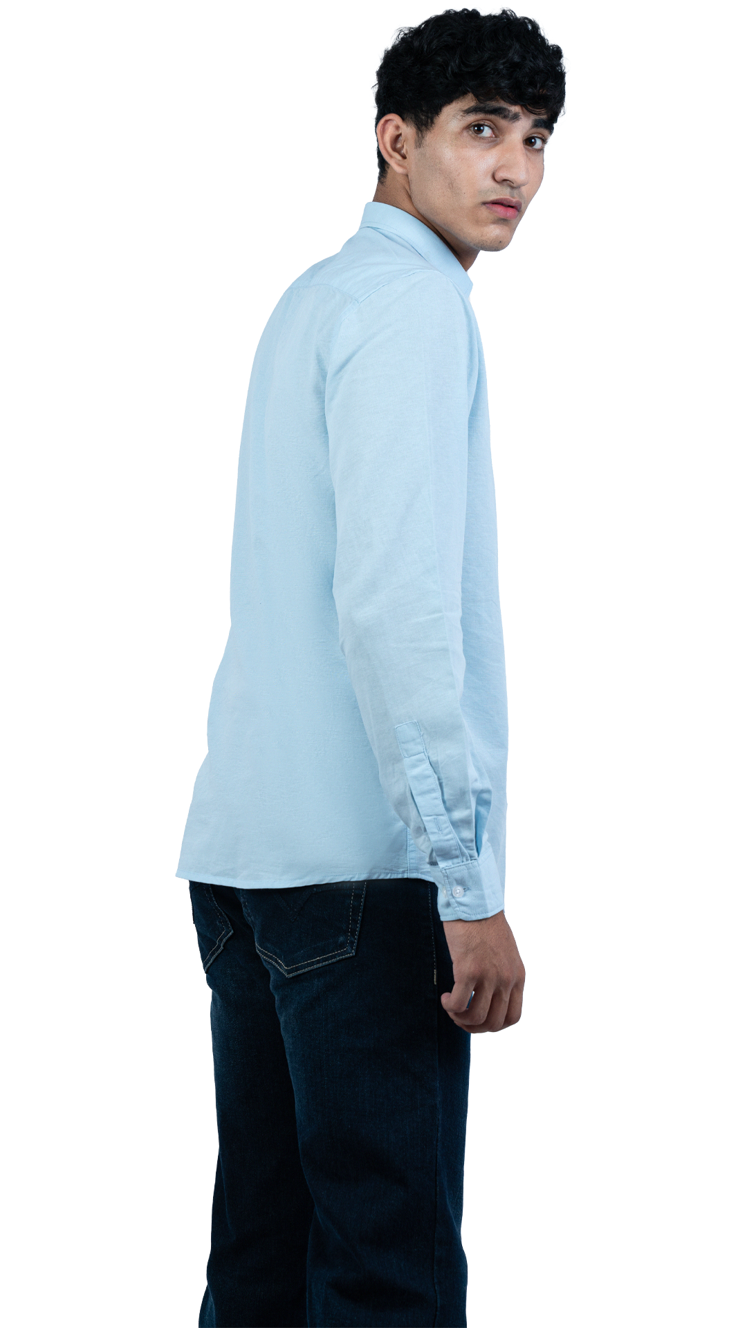 Men's Casual Solid Sky Blue Shirt