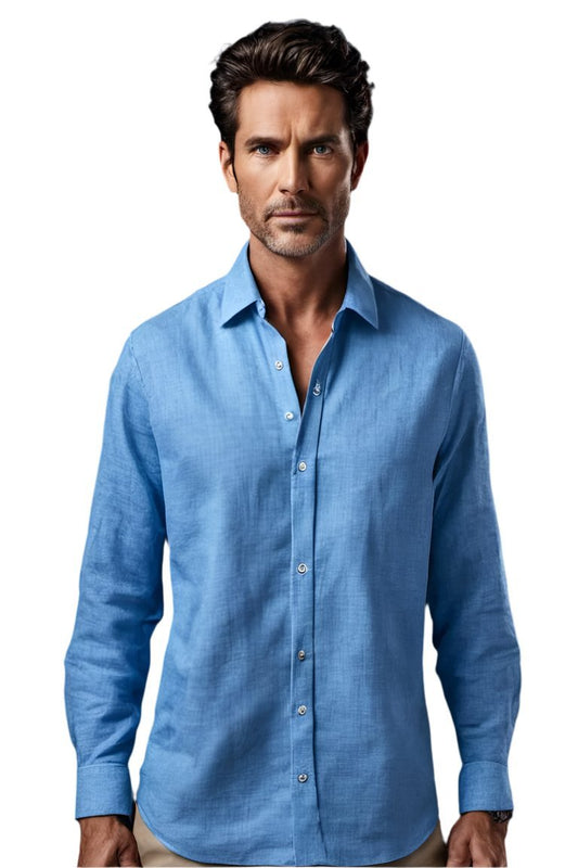 Sky Blue Linen Shirt